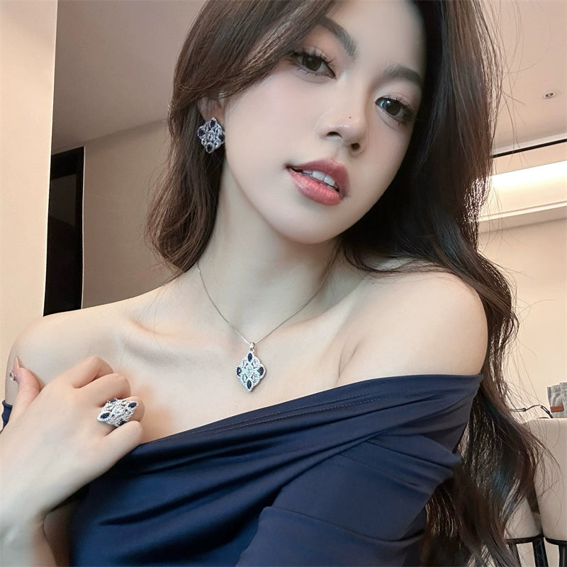 Izabell Baroque Zircon Jewelry Set - Earring Style [Y2MP2S6K]