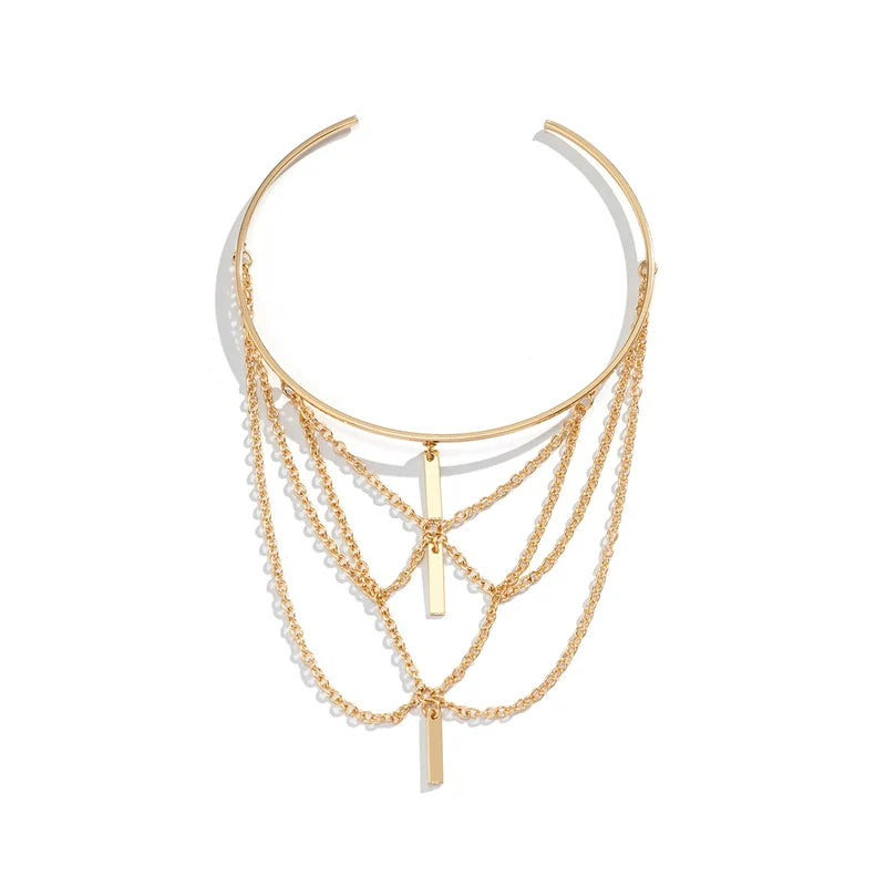Ifeoluwa Chain Arm Cuff - Gold Bar Charm