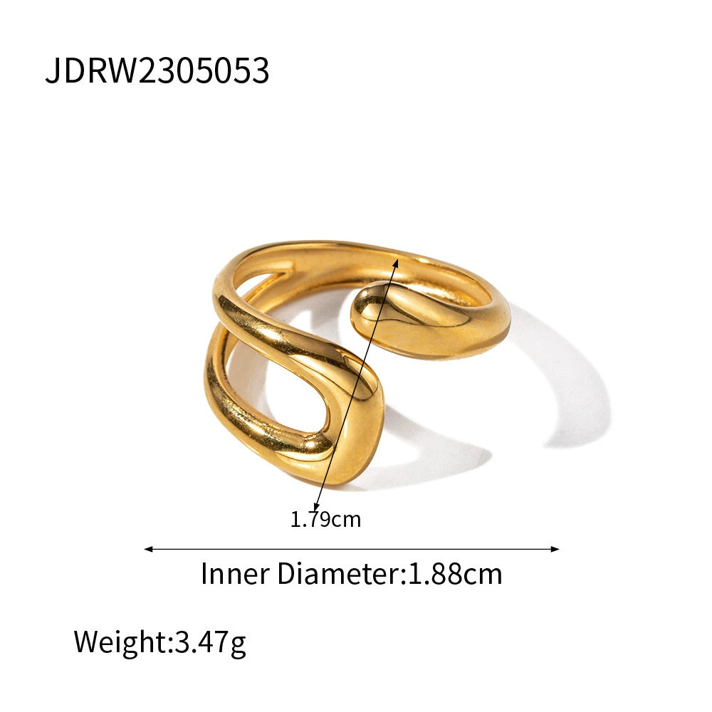Aaliya Abstract Stacking Rings - Abstract Sculptural Ring [VBLZGBYJ]