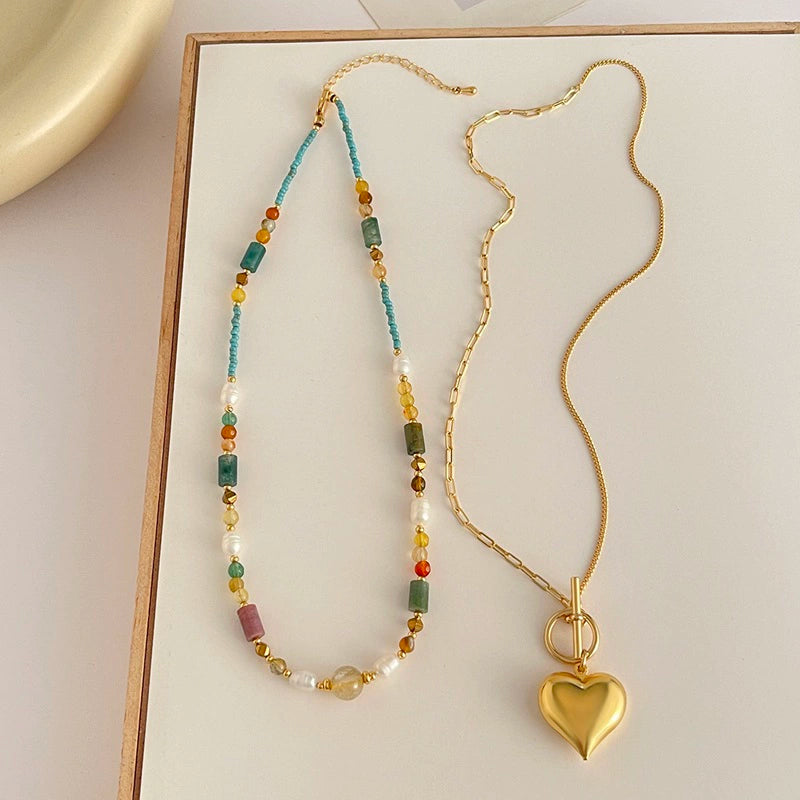 Leilany Layered Natural Stone Necklace - Natural Stone Necklace [AHHKFBLJ]