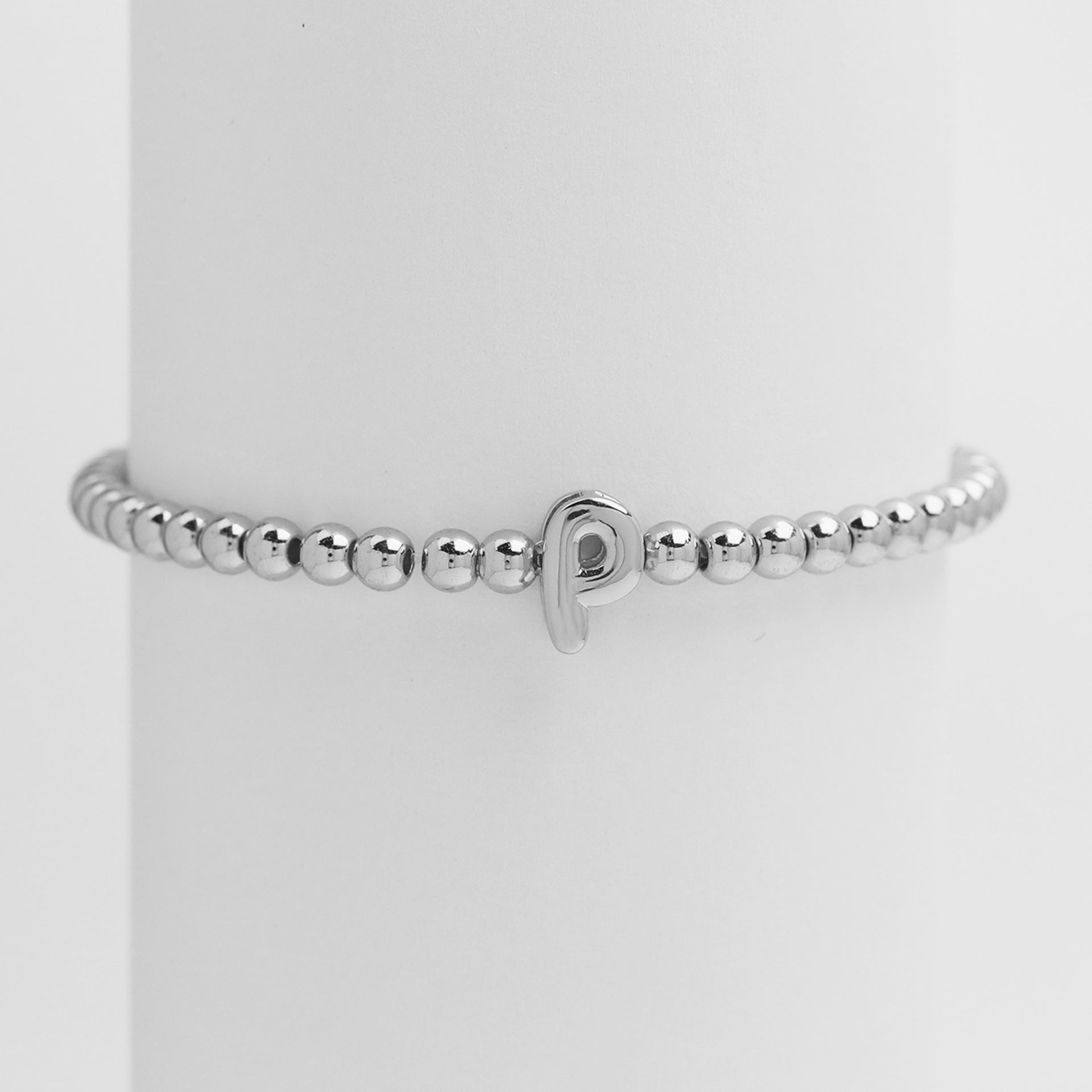 Jorie Polished Letter Bracelet - Silver P [8X0E9P1K]