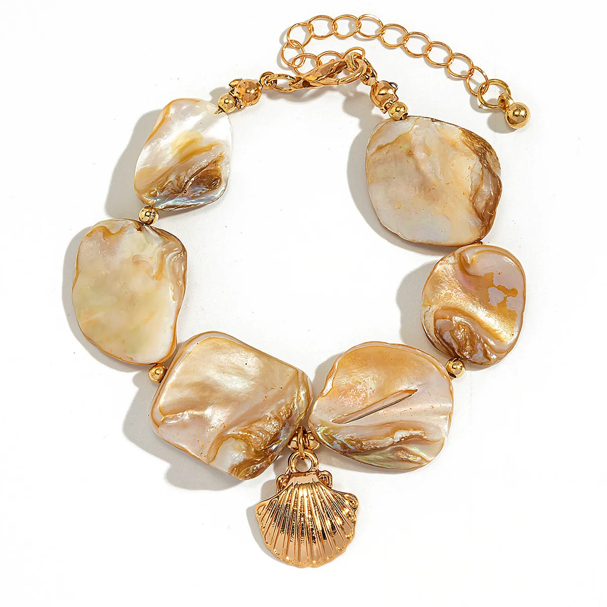 Alaura Scallop Charm Chain - Bracelet White