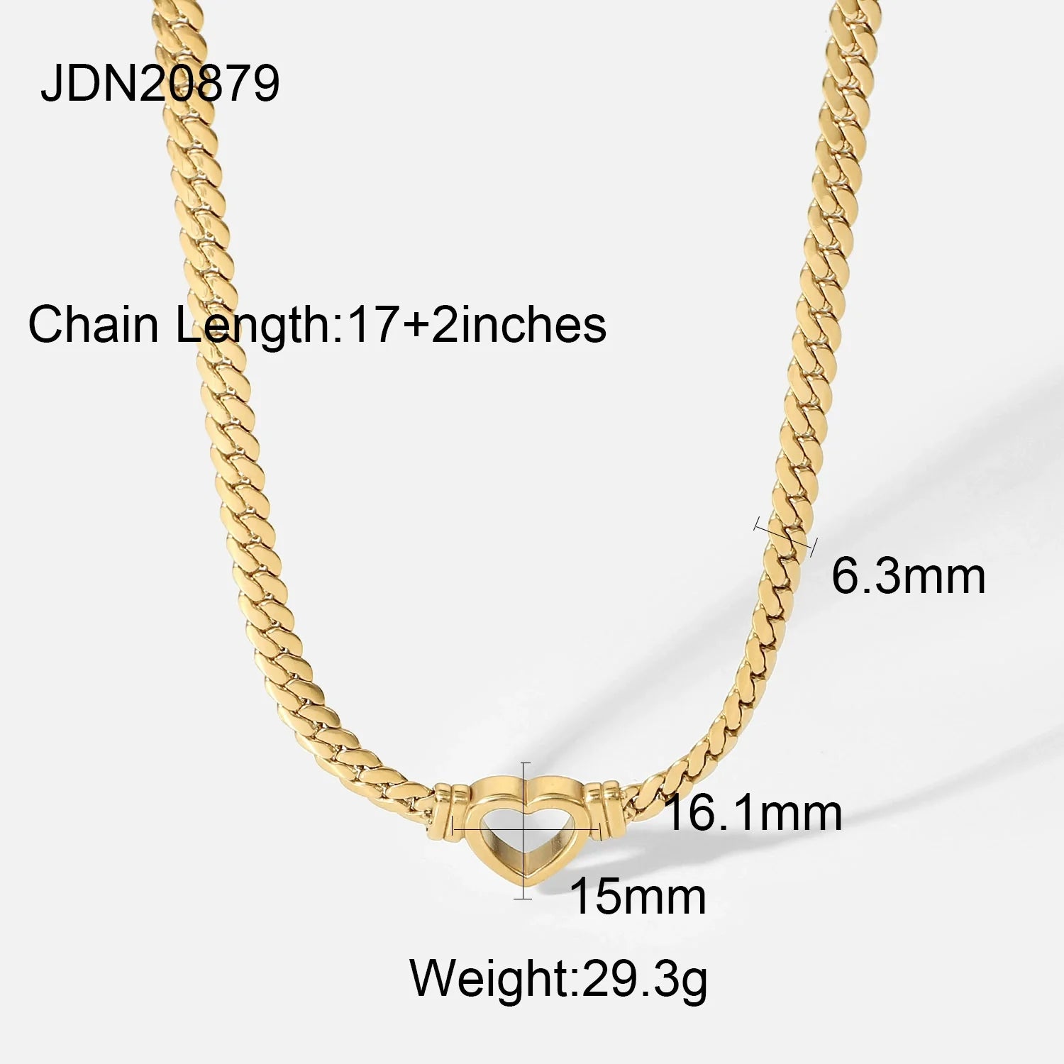 Naevia Heart Snake Chain Necklace - JDN20879