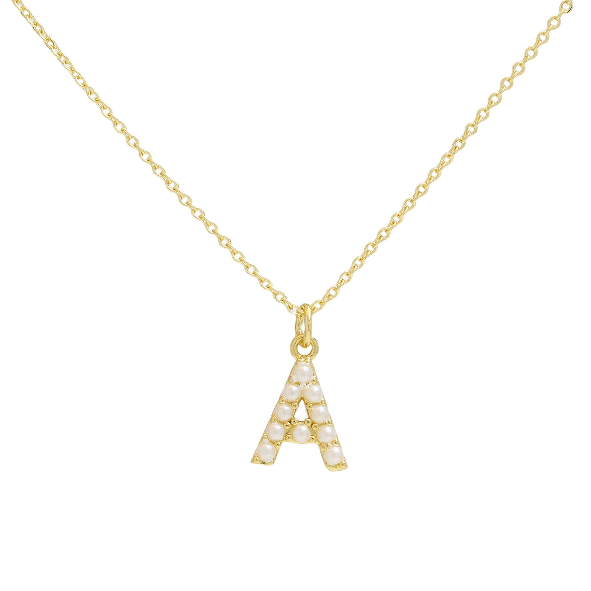 Ayaana Pearl Initial Necklace - Initial A [D3FKIBR2]