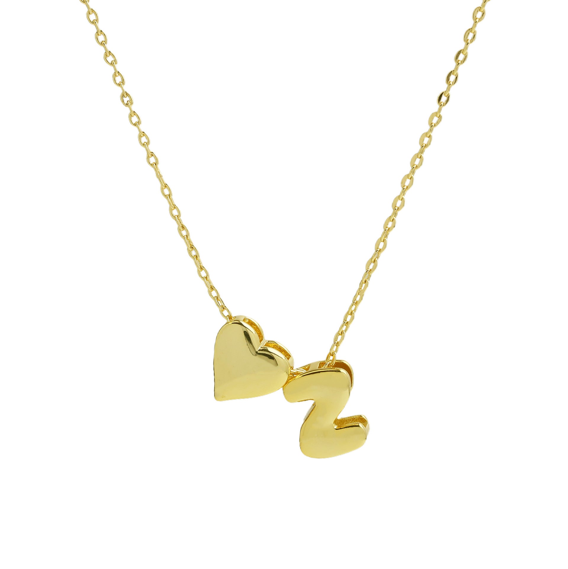 Korie Puffed Initial Necklace - Letter Z Necklace [2FDNWI3G]