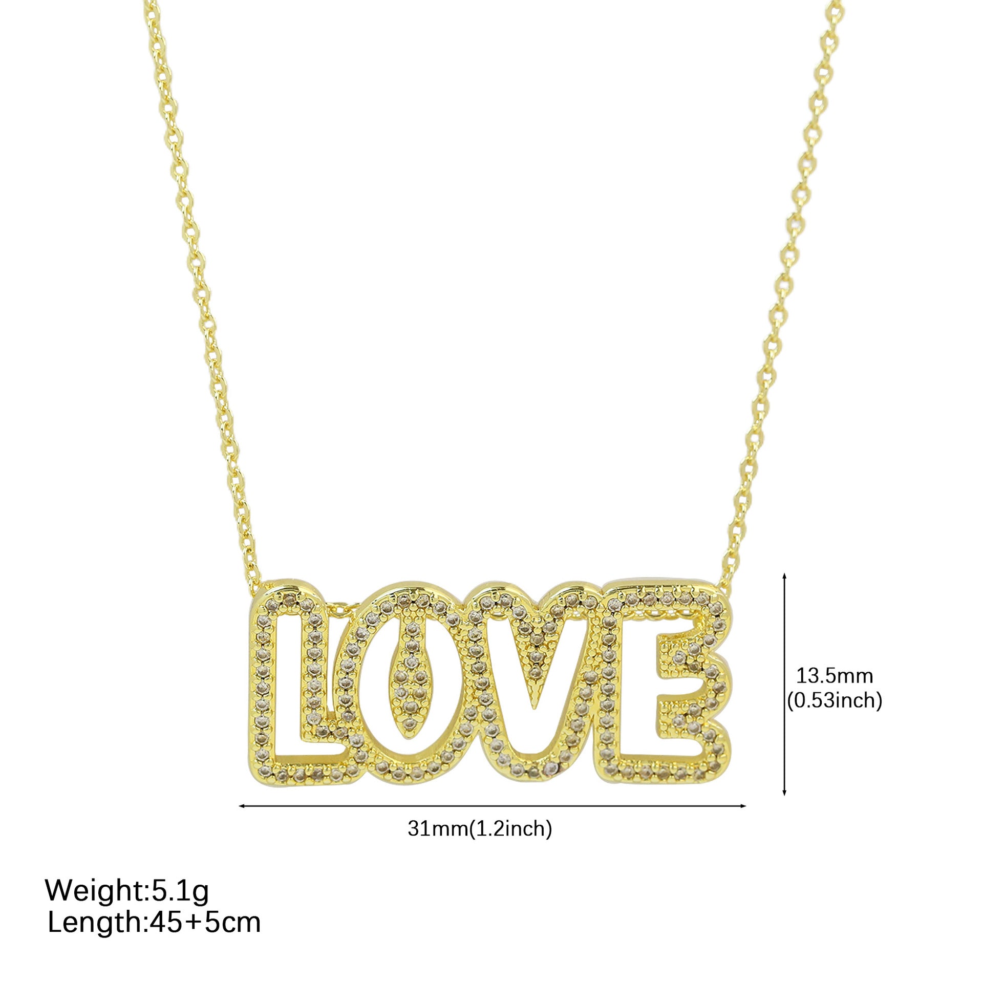 Azlynn Delicate Script Necklace - Love [KRN00WXH]