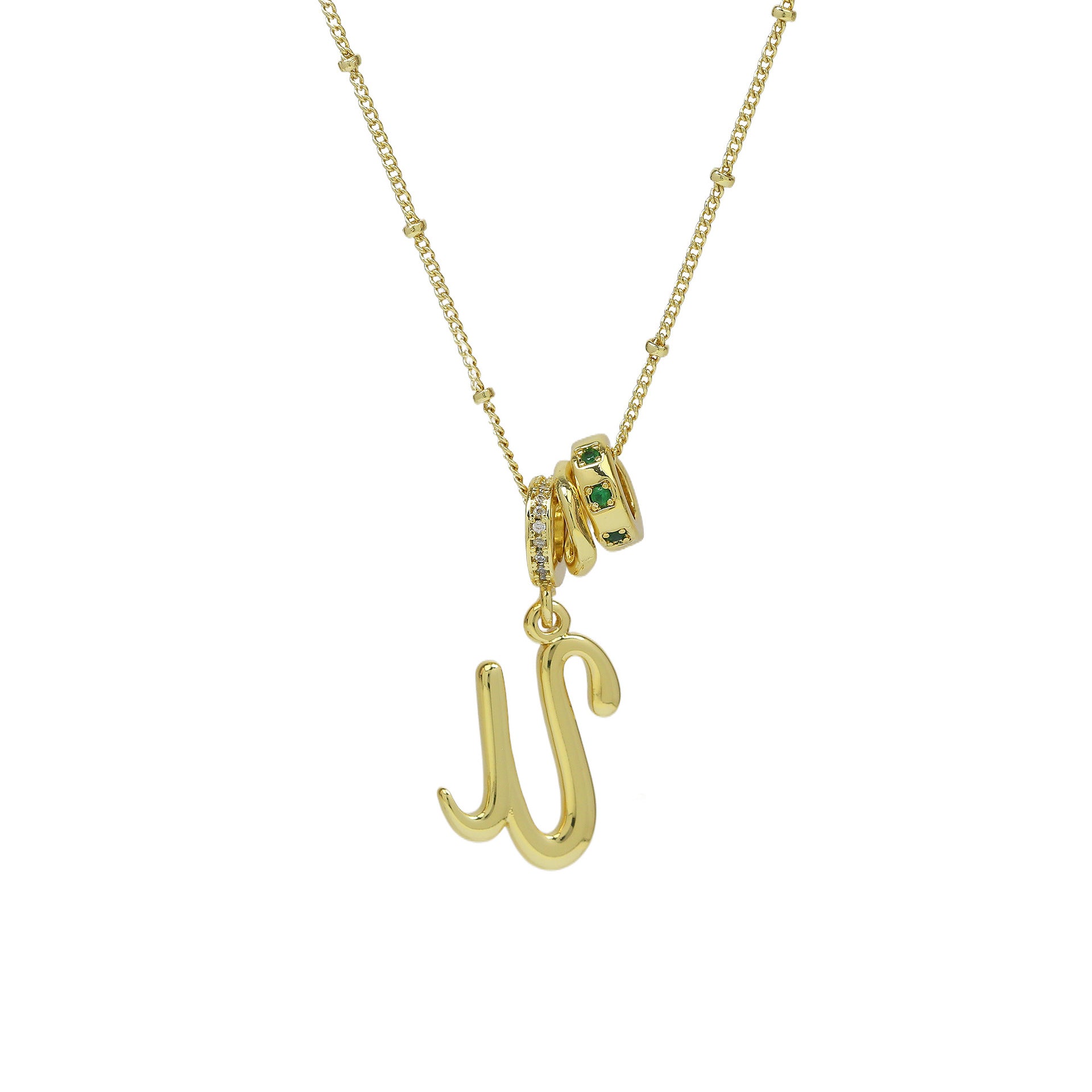 Jovi Cursive Initial Necklace - Gold U [WS5R1ZCC]