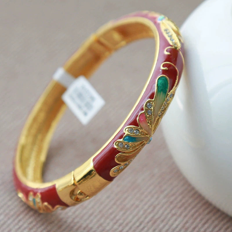Angel Pave Open Cuff Bracelet - Red (6 cm Opening) [SAXDDFAR]