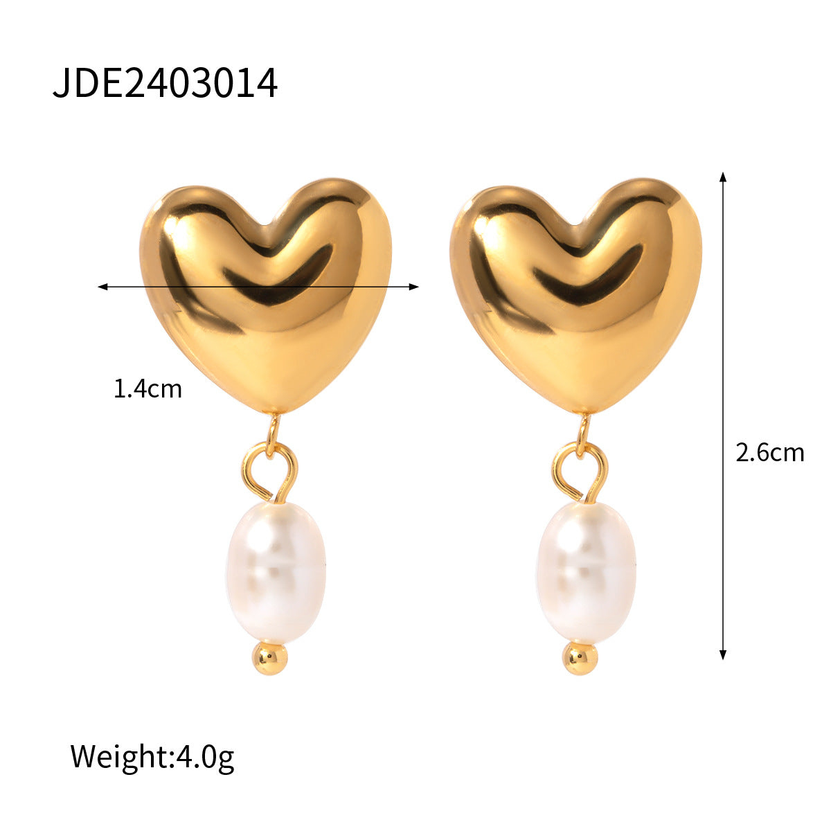 Holley Pearl Heart Earrings - JDE2403014 [FJUTGSWV]