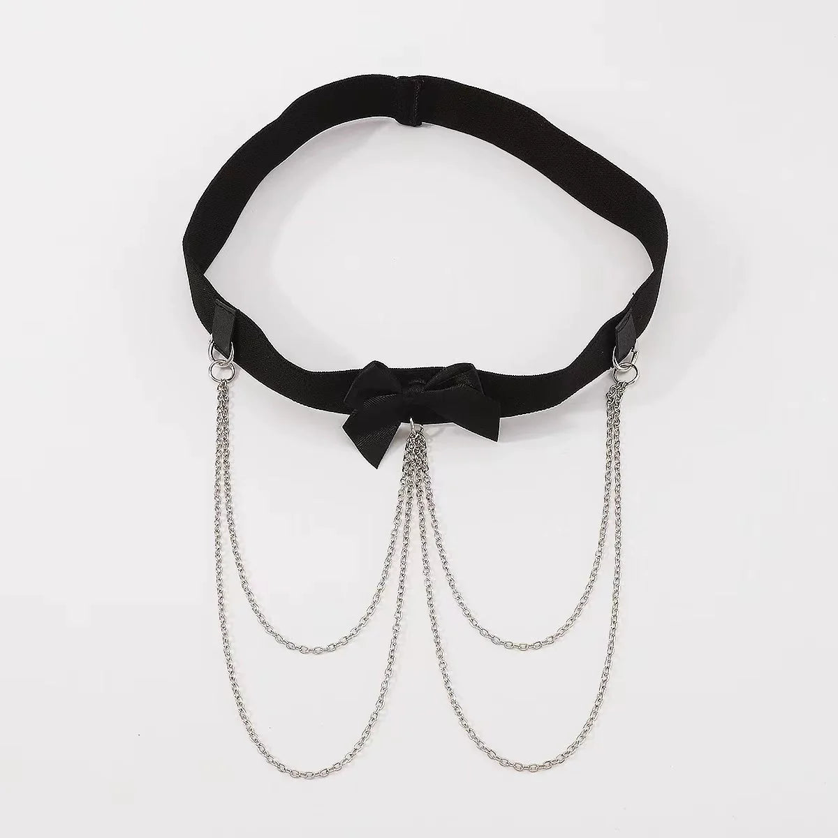 Zendayah Bow Lace Thigh Garter - Silver Plated