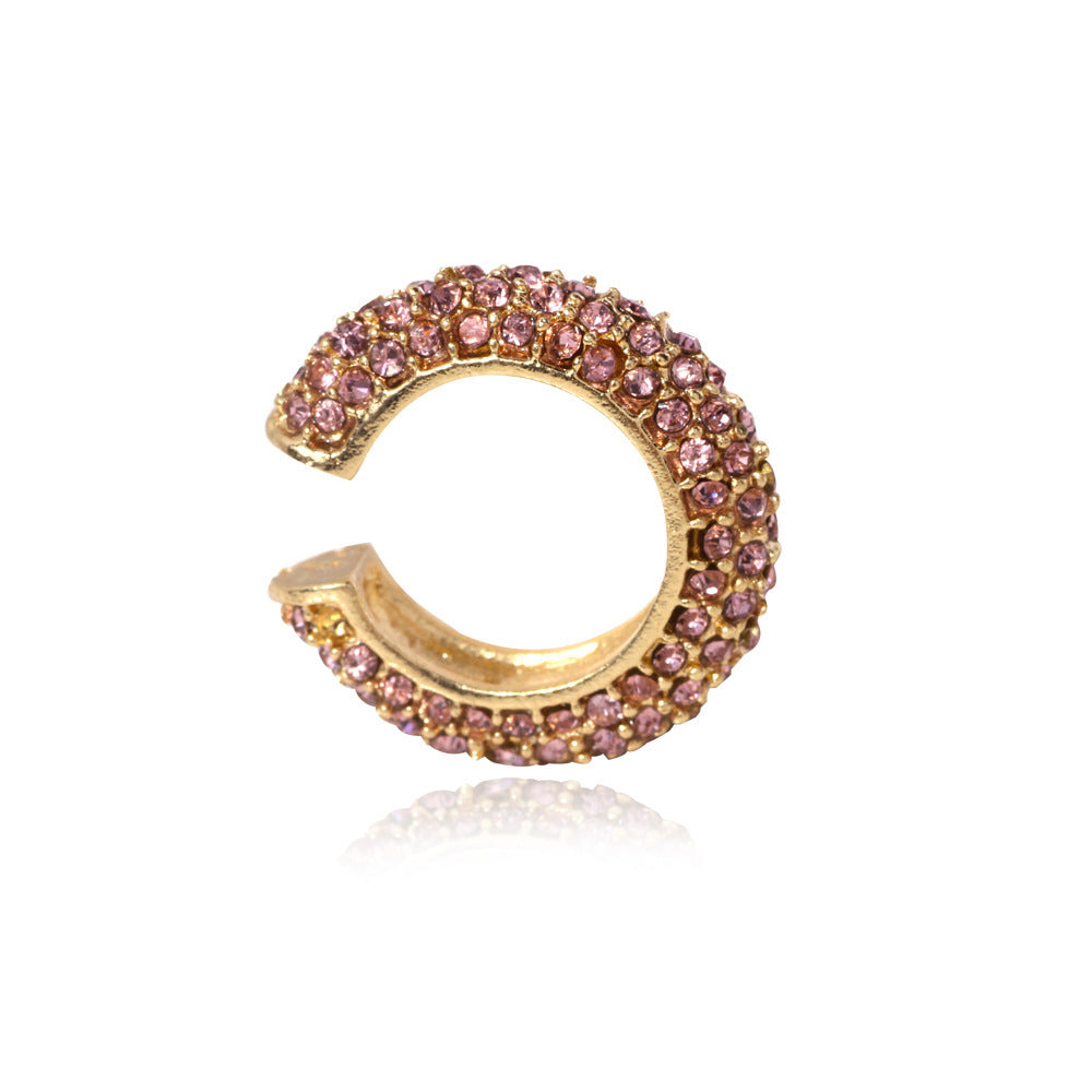 Anaira C-Shape Rhinestone Ear Cuff - Pink [DTG8SC5V]