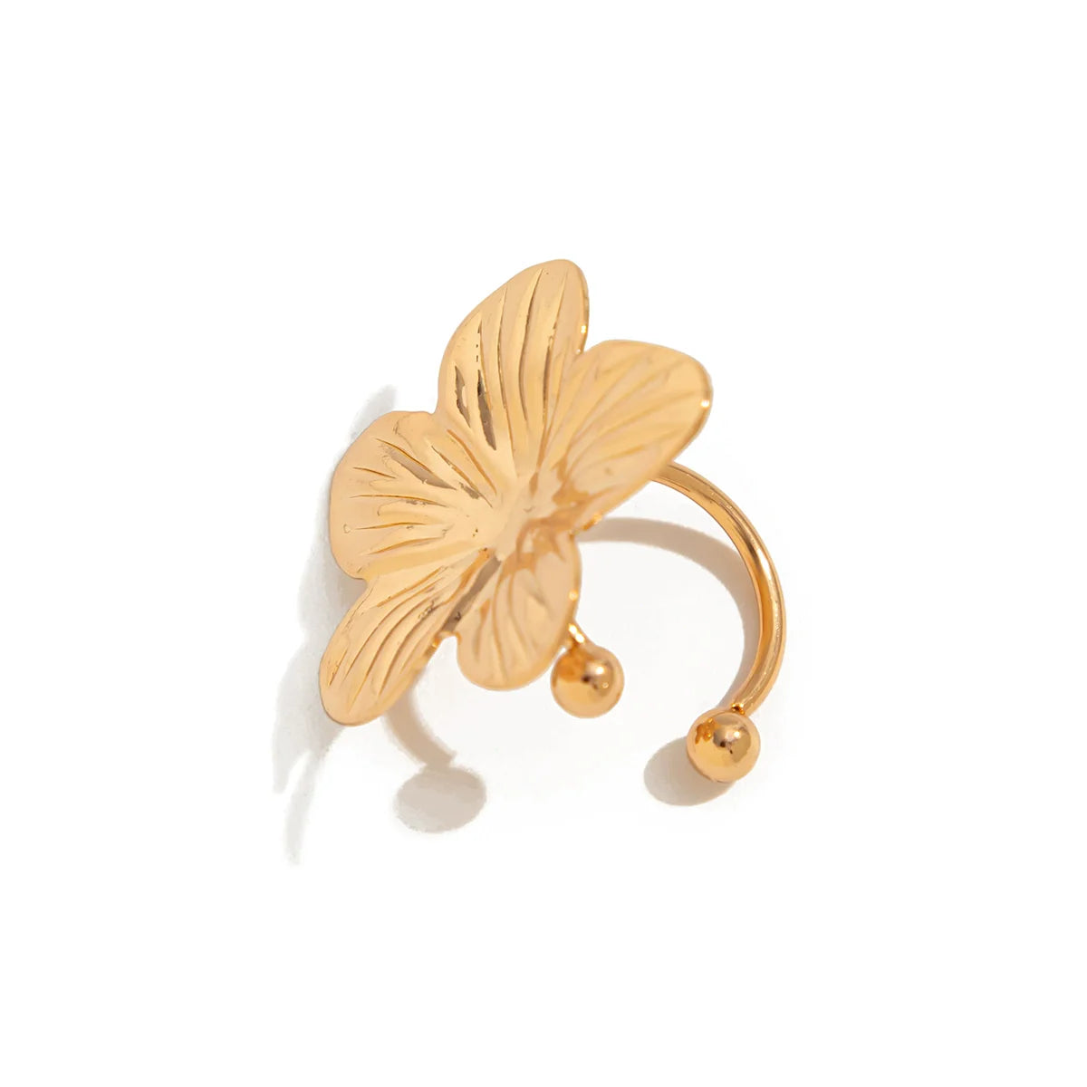 Giavana Floral Chain Ear Cuff - Gold