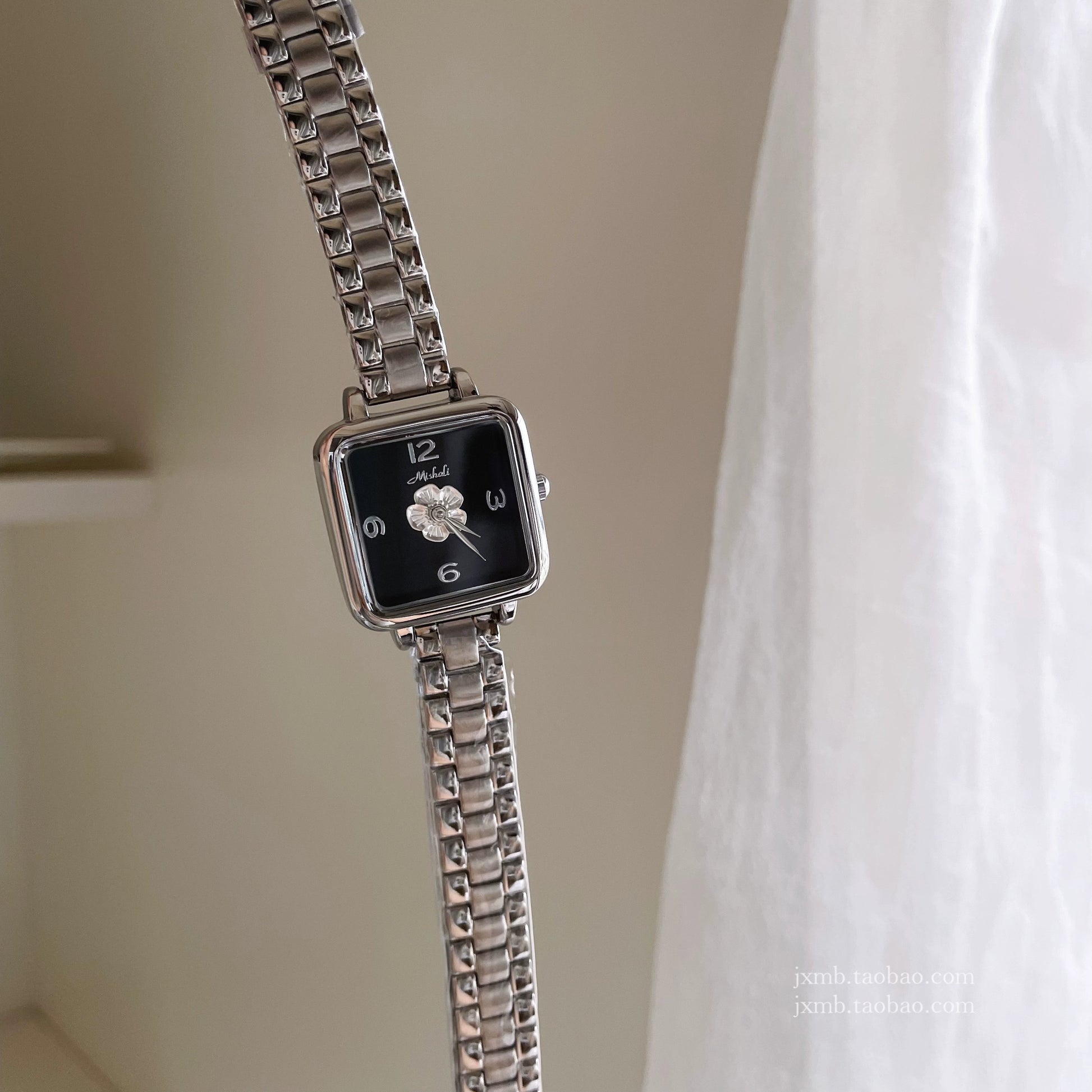 Kayleah Square Camellia Watch - Silver [JQA58IJC]