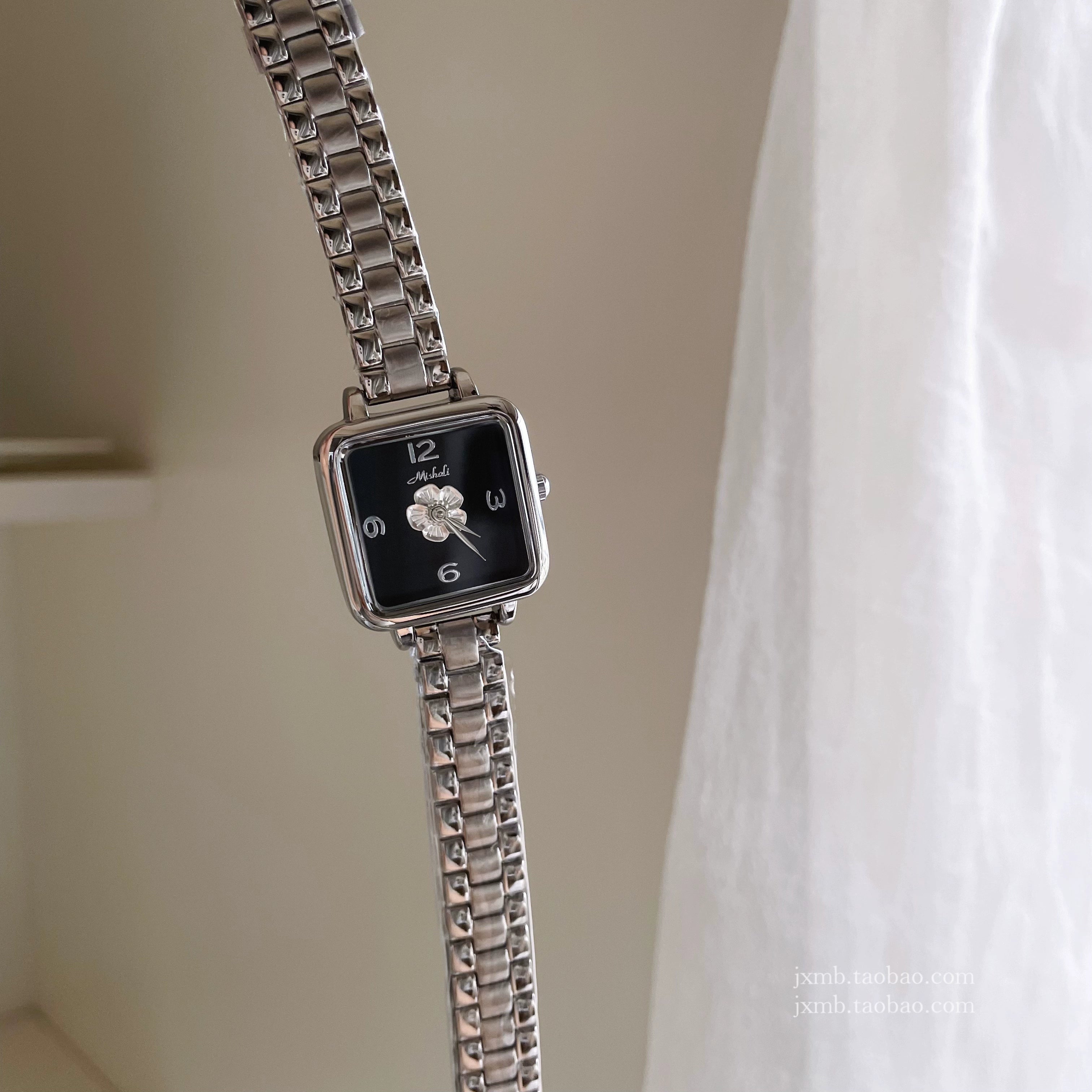 Kayleah Square Camellia Watch - Silver [JQA58IJC]