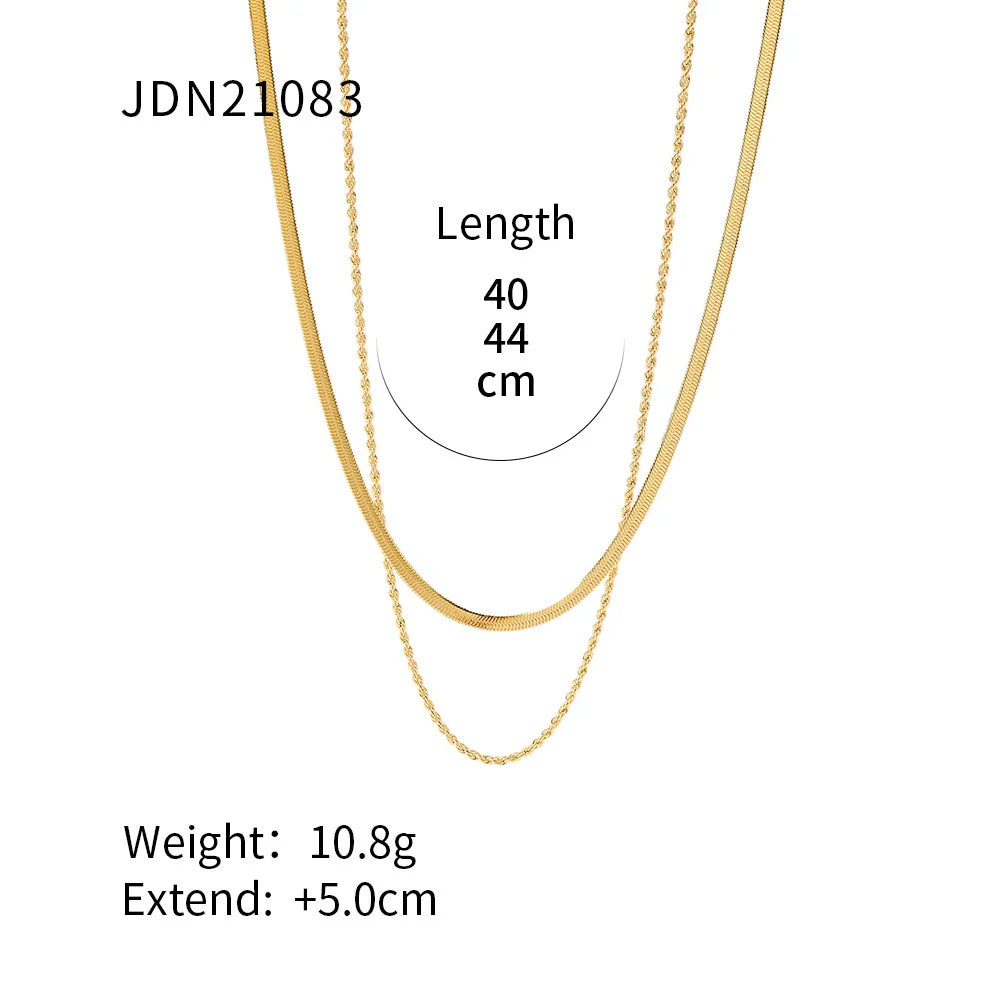 Danica Double Layered Gold Necklace - JDN21083