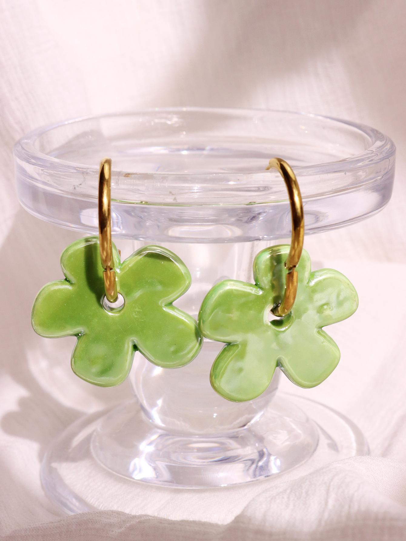Munira Ceramic Bloom Drop Earrings - Cloud White [NGUVA6U0]