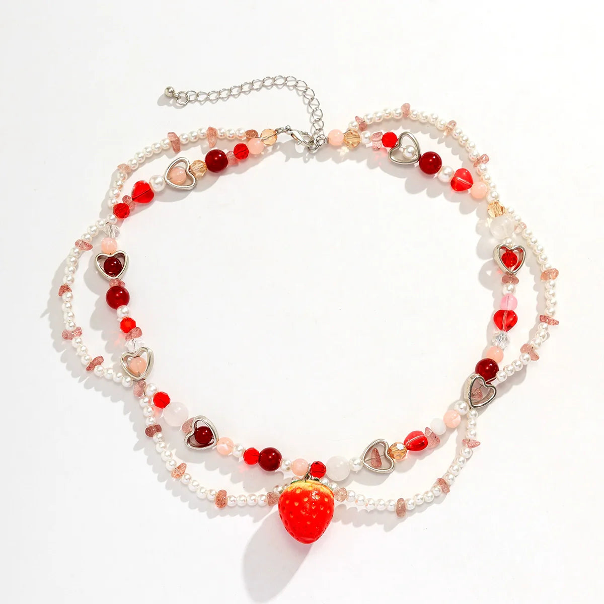 Kynslie Crystal Pearl Strawberry Necklace - Style Three
