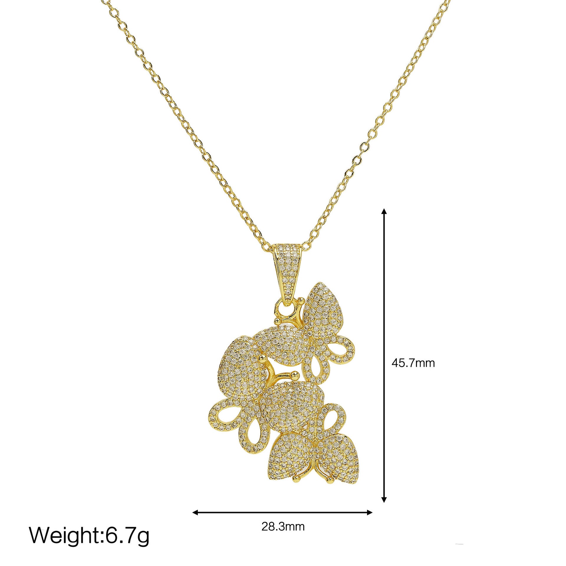 Melodie Encrusted Butterfly Necklace - Style 2 Necklace [WJOTVANK]