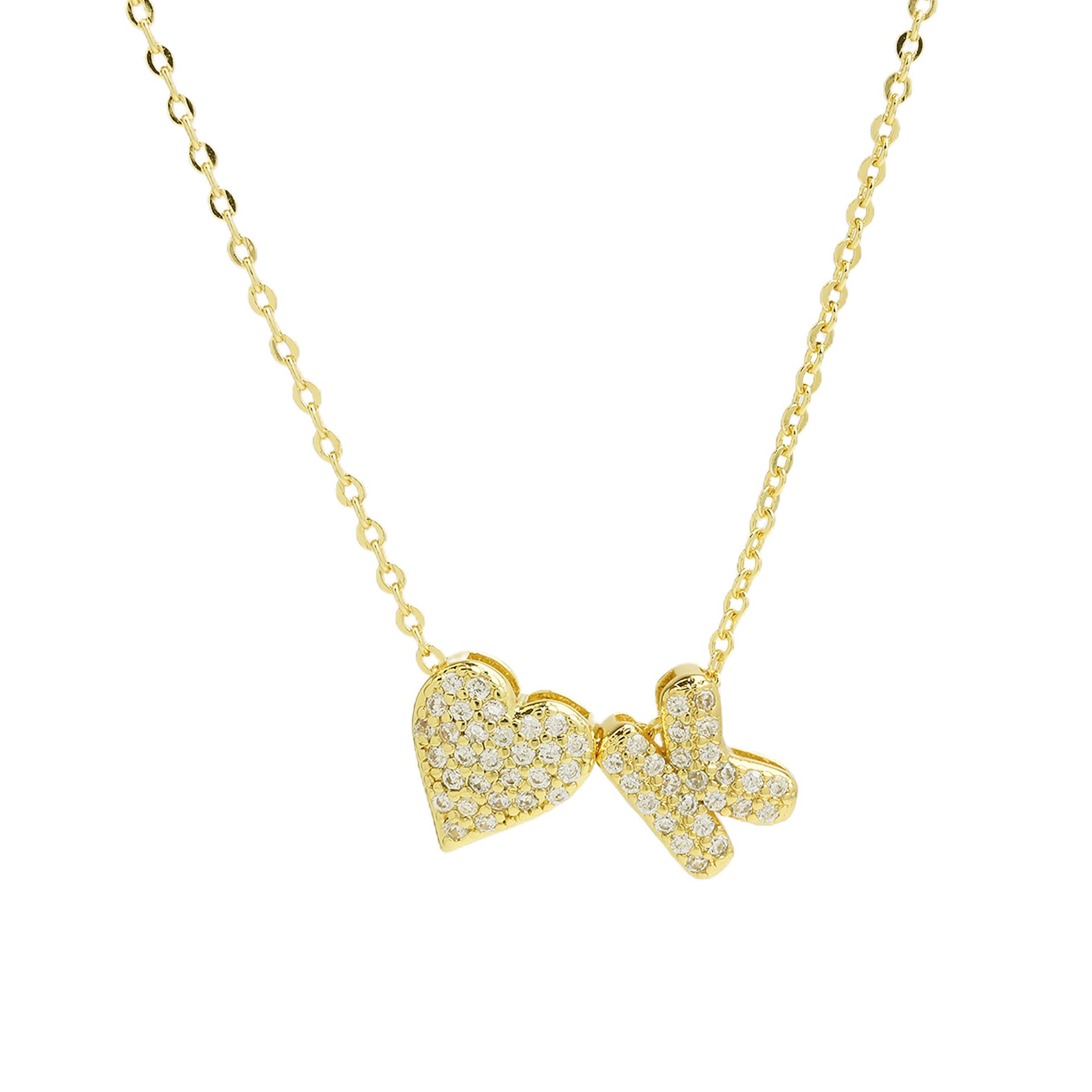Riley Zircon Bubble Initial Necklace - K Initial [T8R5KM39]