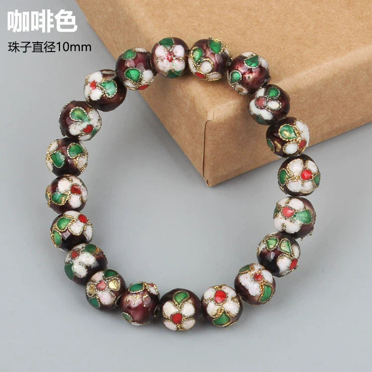 Azuri Enamel Filigree Bracelet - Coffee 1cm (20 beads)