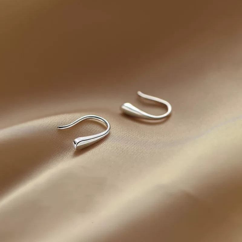 Landon Effortless Water Drop Earrings - Silver Water Drop Earrings [QD051CSN]