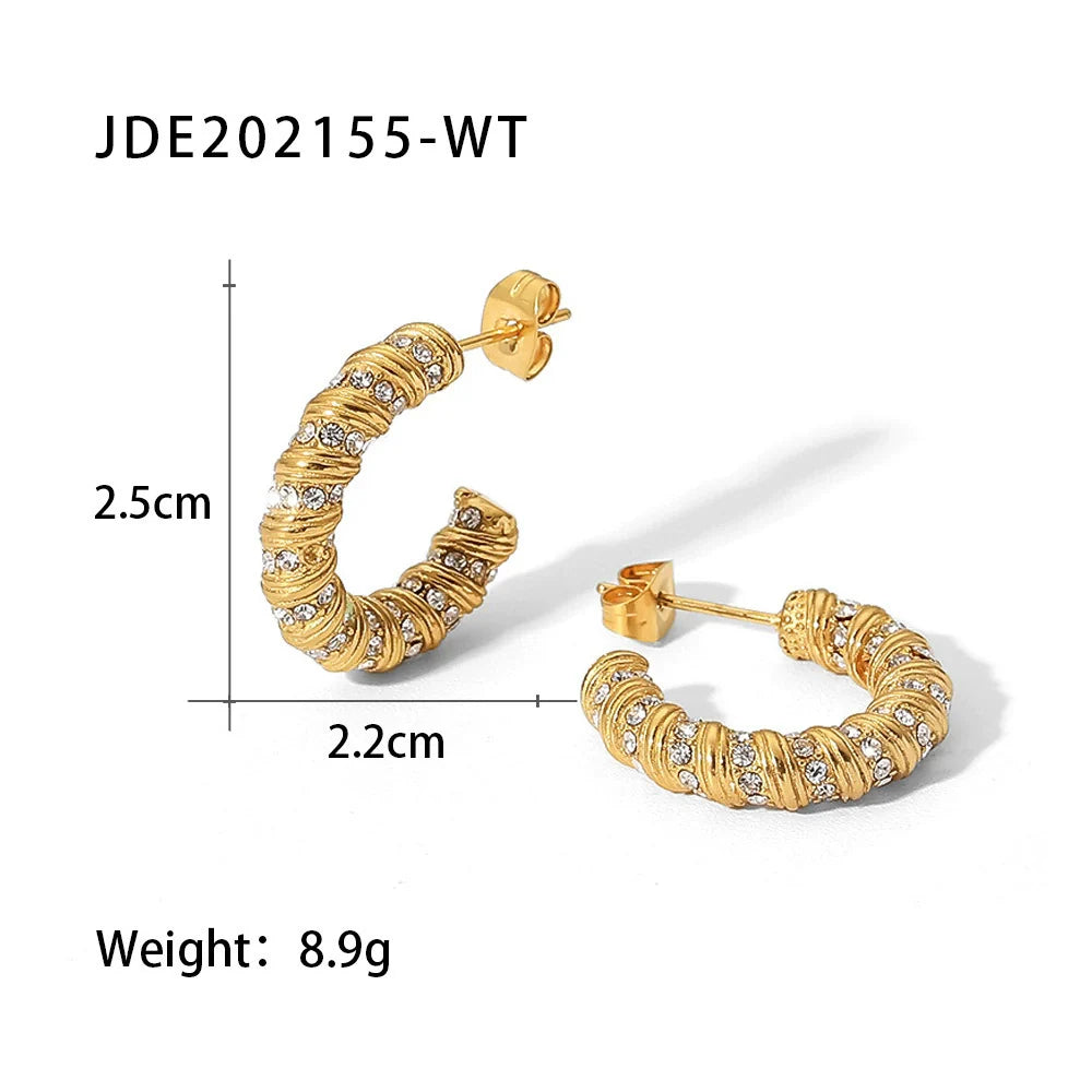 Ahlani Square Zirconia Hoop Earrings - undefined