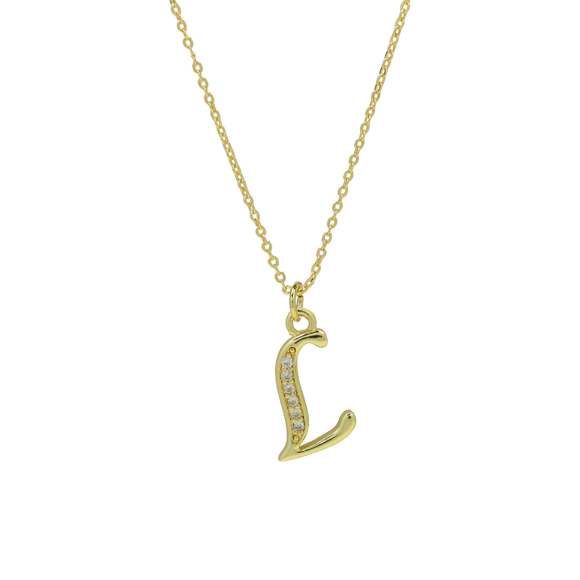 Winifred Delicate Alphabet Necklace - Letter L [2YI3S530]