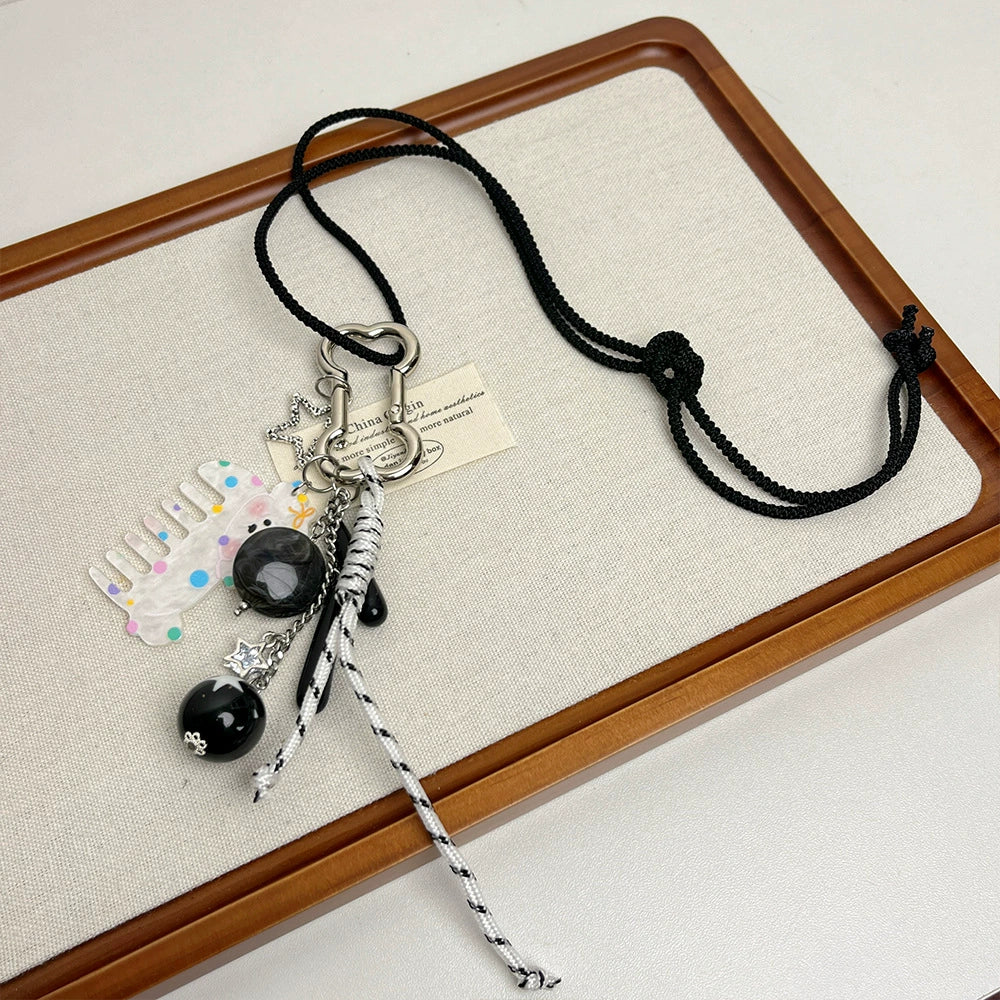 Chloey Animal Pendant Necklace - Dog Comb Keychain Necklace [HSGU46CG]