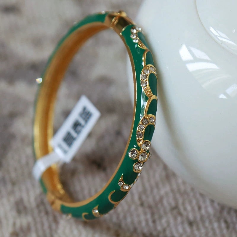 Railynn Cloisonne Floral Bracelet - Green [XKUTNEBH]