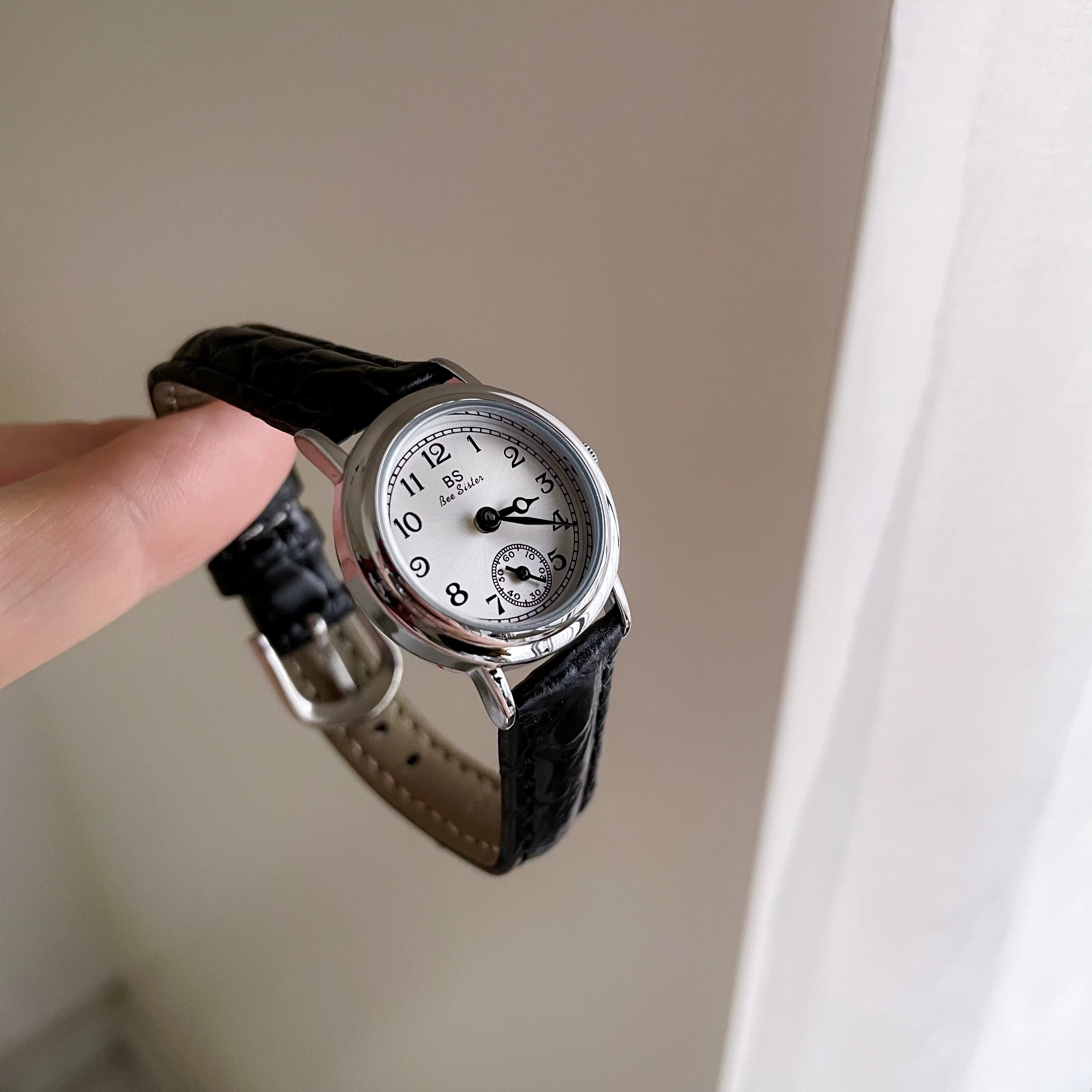 Allegra Vintage Quartz Watch - Black Silver Case [WP258J3T]