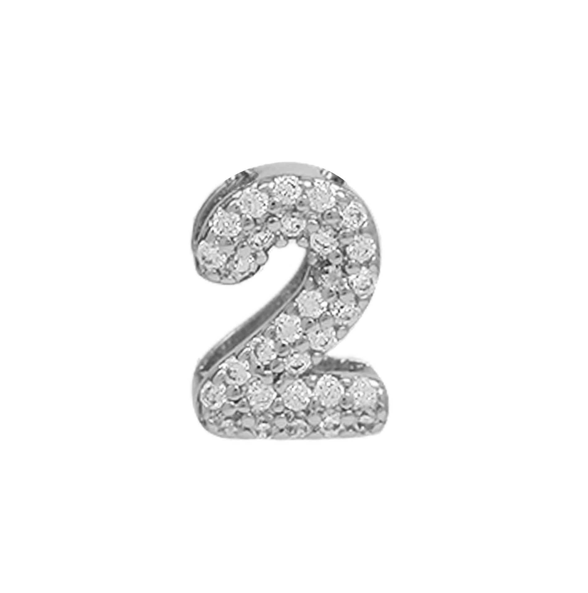 Adira Number Charm Necklace - Silver Number 2 [5KVD1GHM]