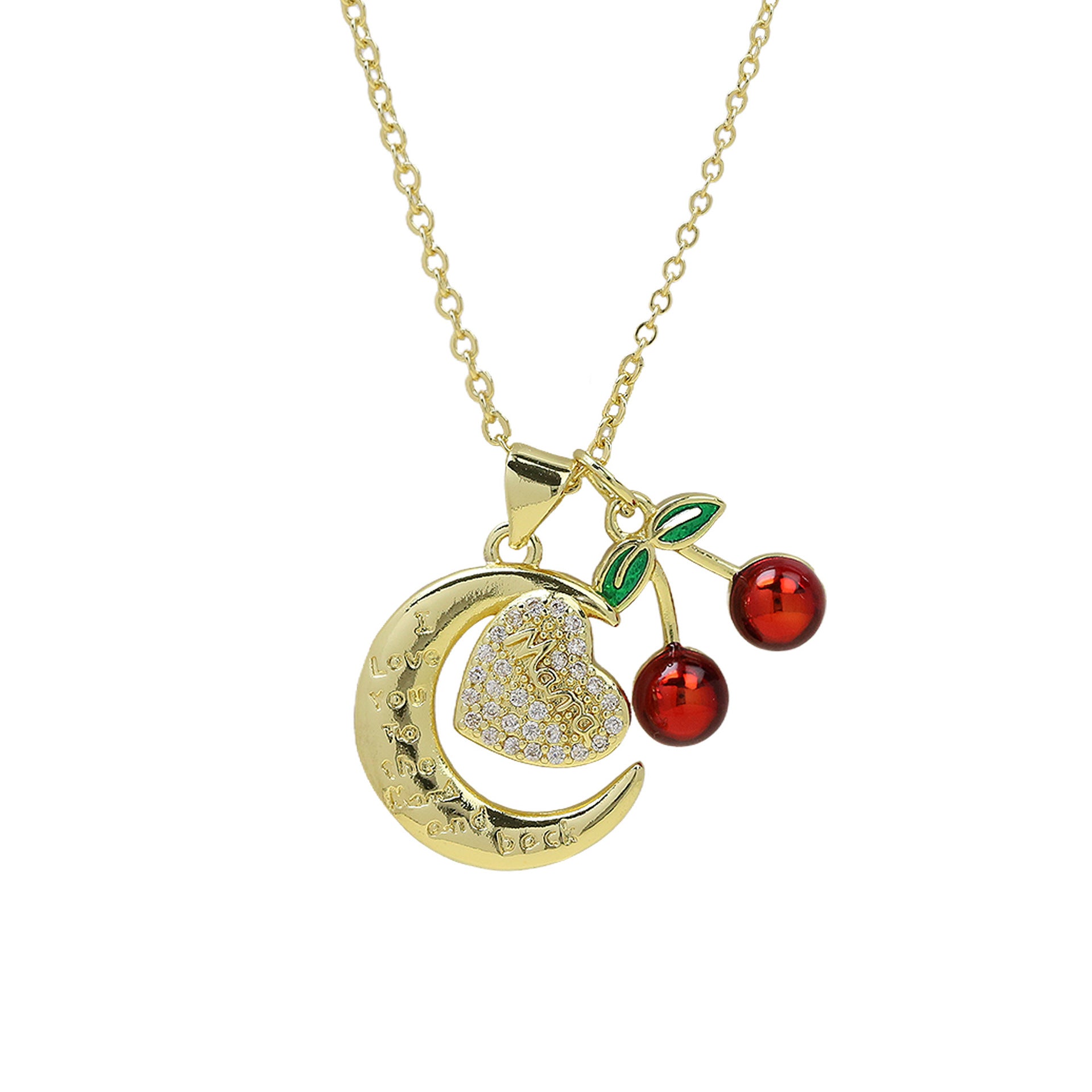 Magdalene Cherry Letter Necklace - Color 2 [7ACRL322]