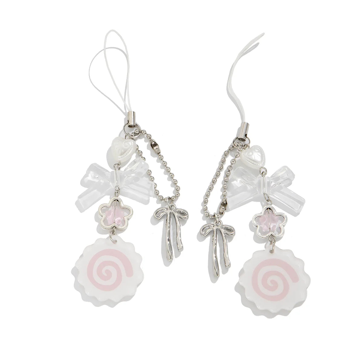 Emmerie Bow Bear Charm Set - White Bowknot Style