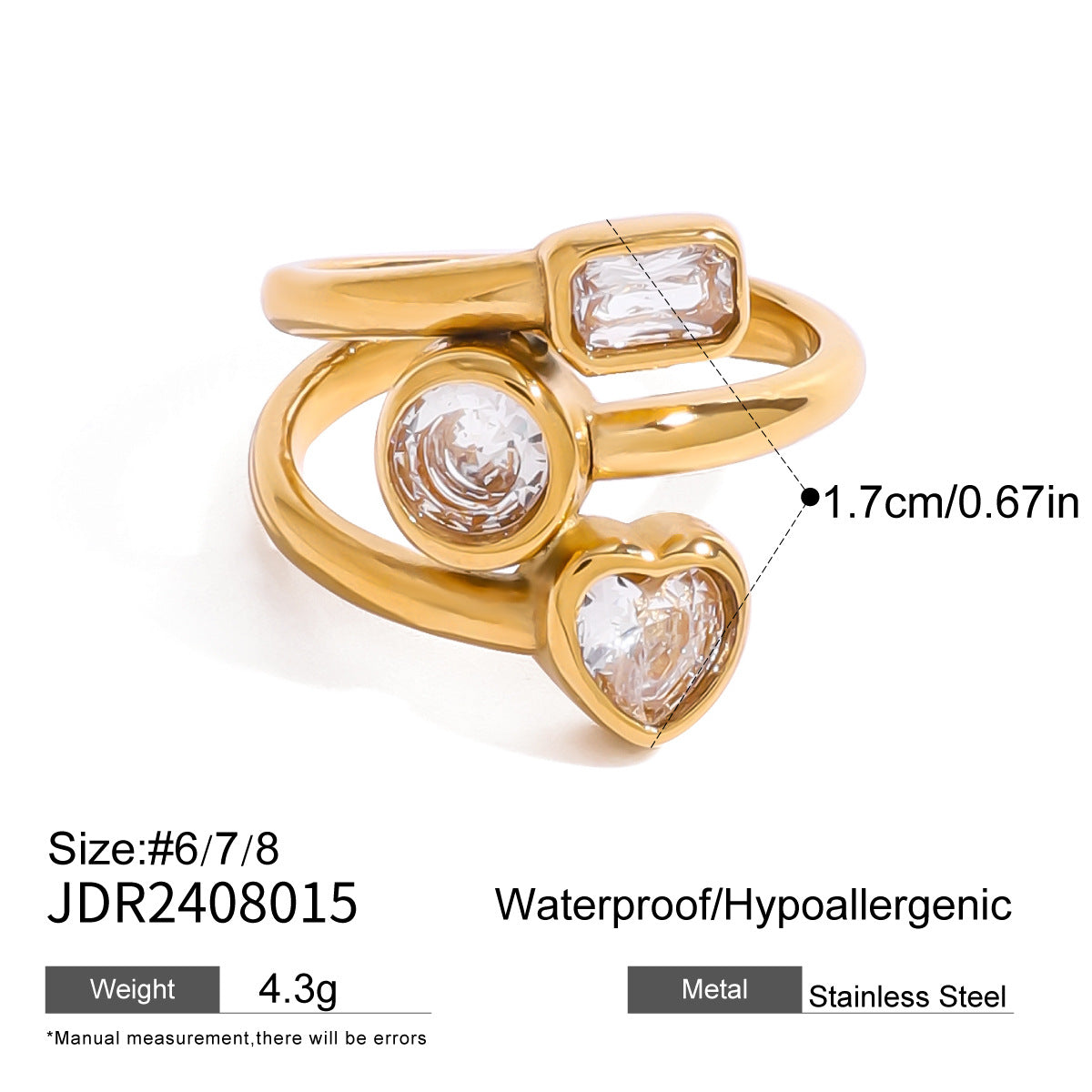 Jianna Zircon Stainless Ring - JDR2408015 [347DM5W3]