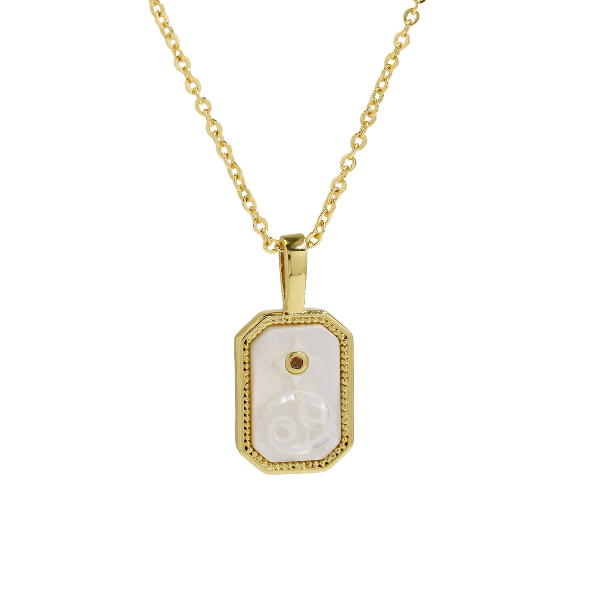 Jaslyn Constellation Birthstone Necklace - Cancer [1MTXGEAC]