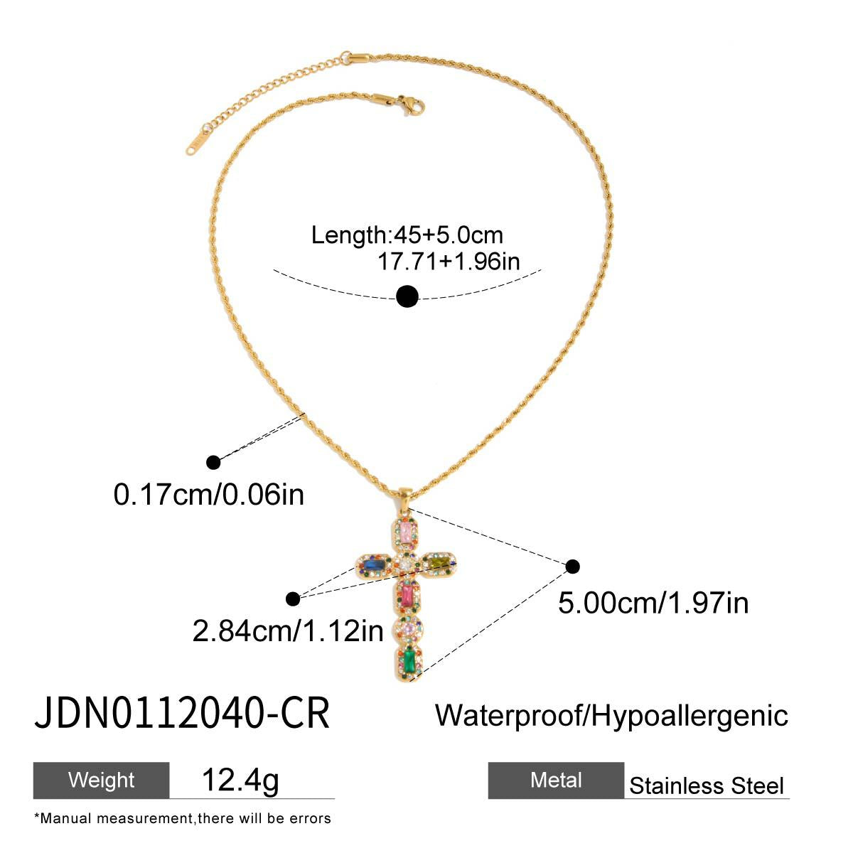 Willamina Layered Cross Necklace - Gold Tone [5TC8BG14]