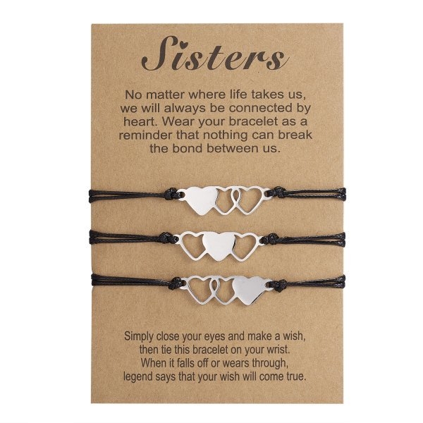 Lelia Dainty Charm Bracelet - 3Pcs Hollow Heart
