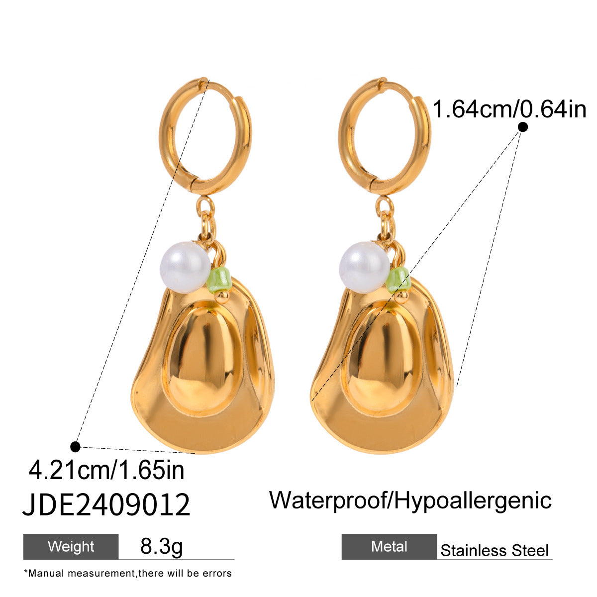 Aela Goldfish Pearl Earrings - Gold Goldfish with Blue Enamel [1Q0PTMK9]