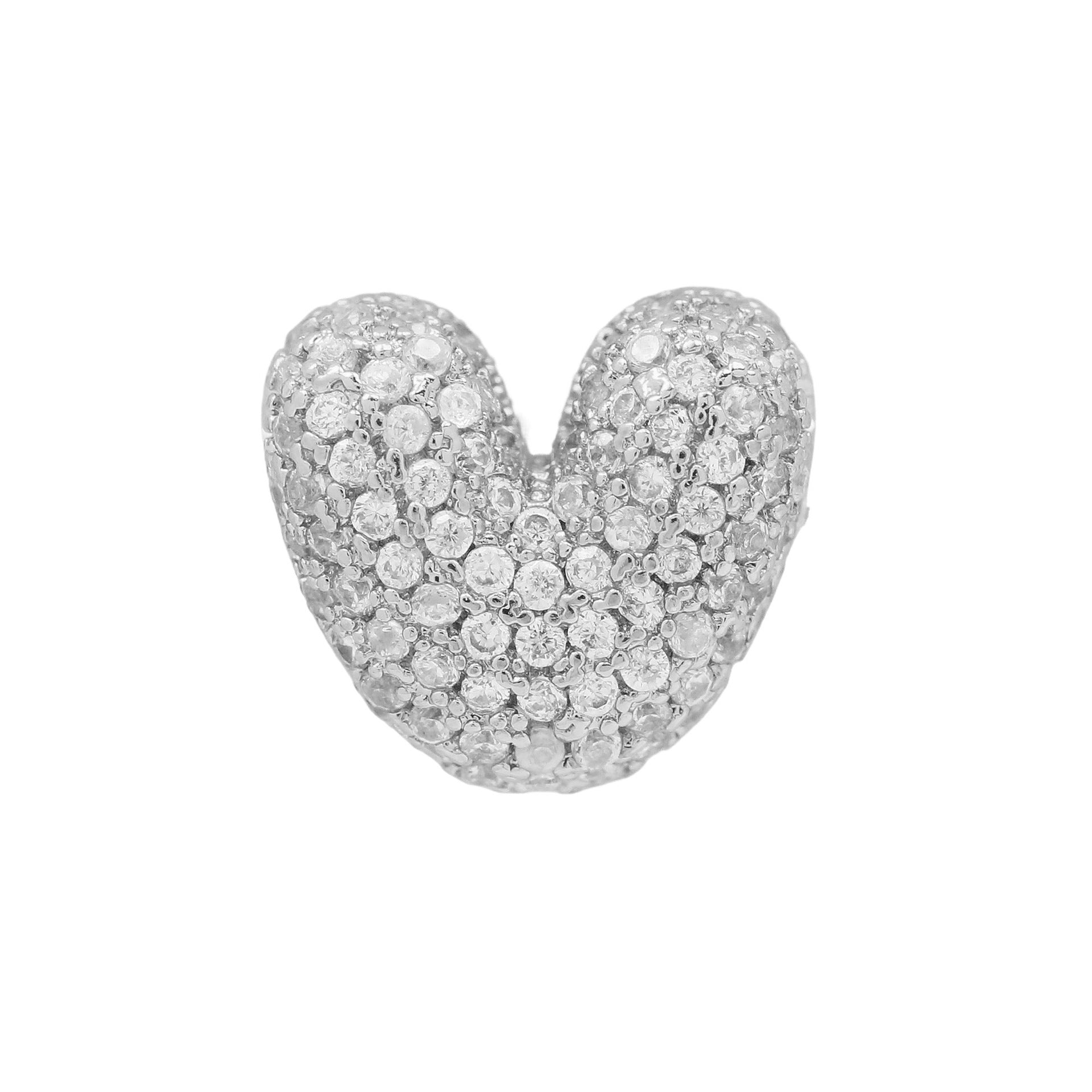 Jehlani Zircon Bubble Letter Necklace - Silver V Pendant [JKF37W5R]
