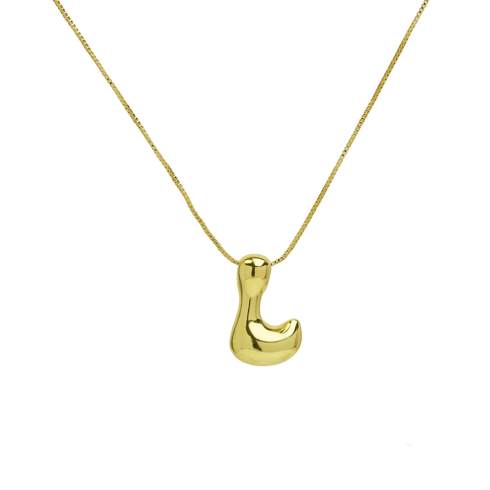 Virginia Bubble Initial Necklace - Letter L Necklace [B6E9UTRD]