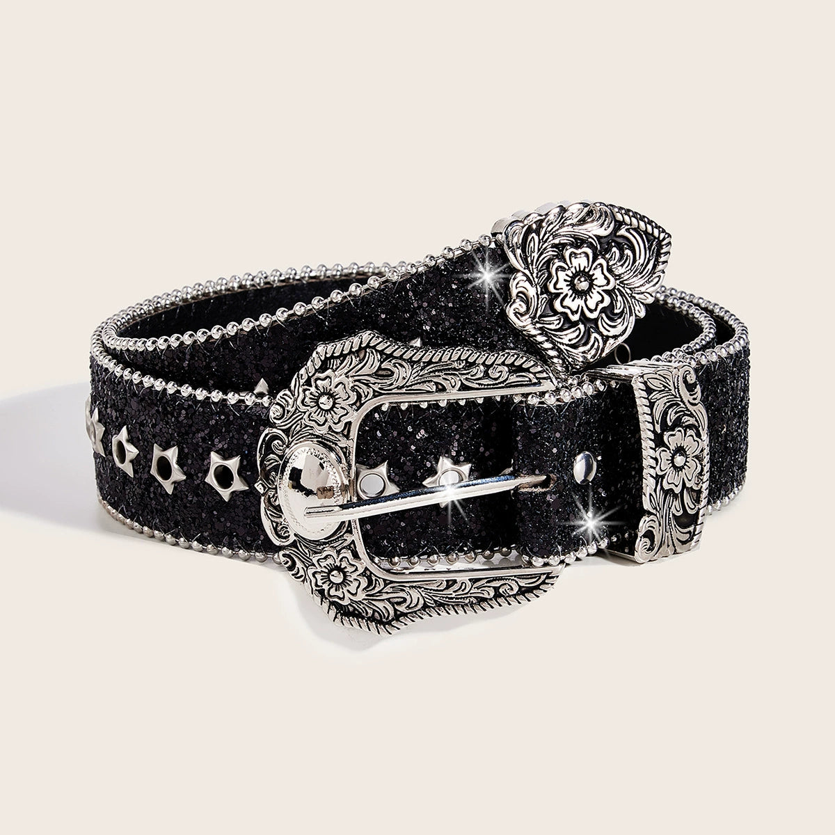 Kristy Star Cutout Belt - Black Star Cutout Belt