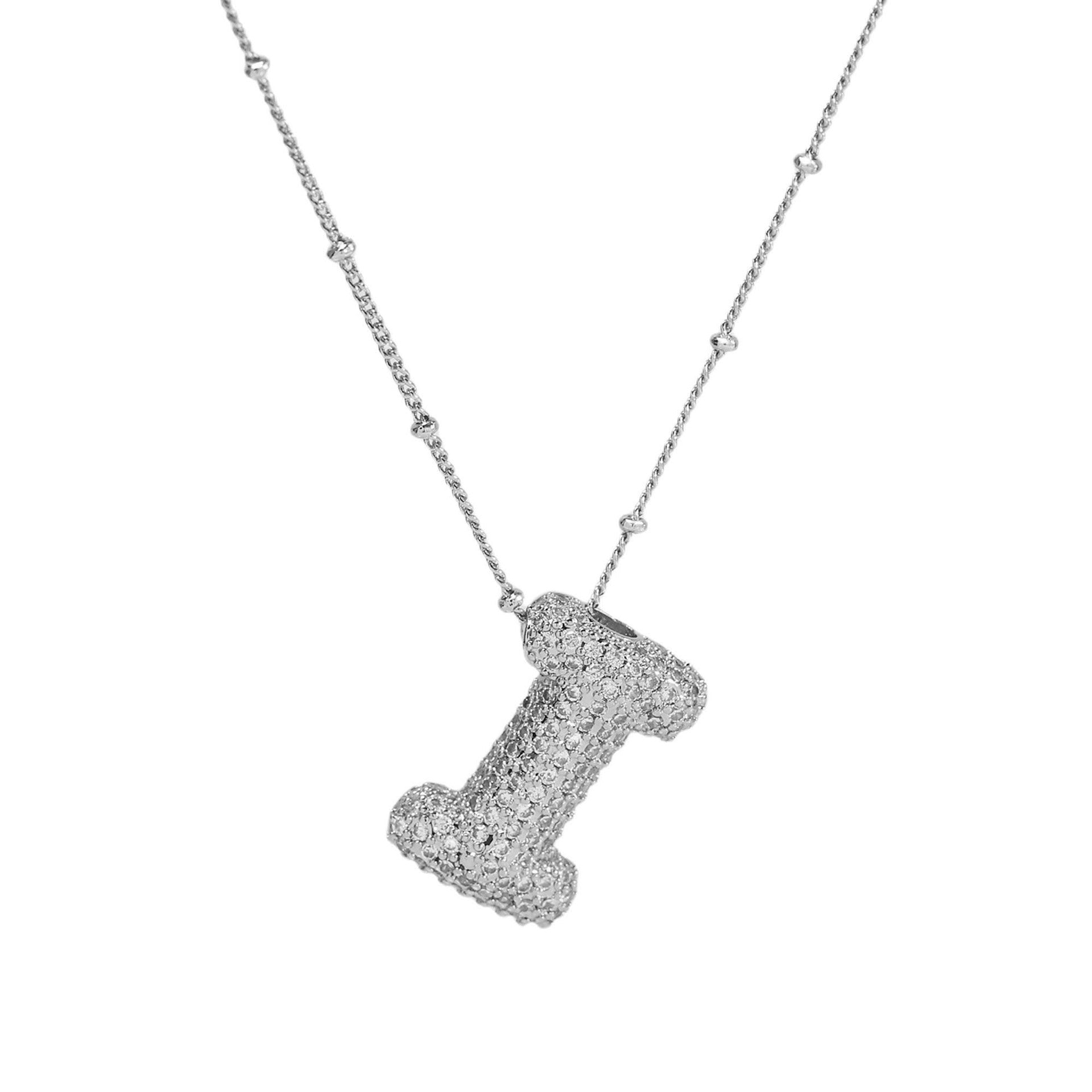 Fynlee Bubble Initial Necklace - Silver I [9JBTD034]