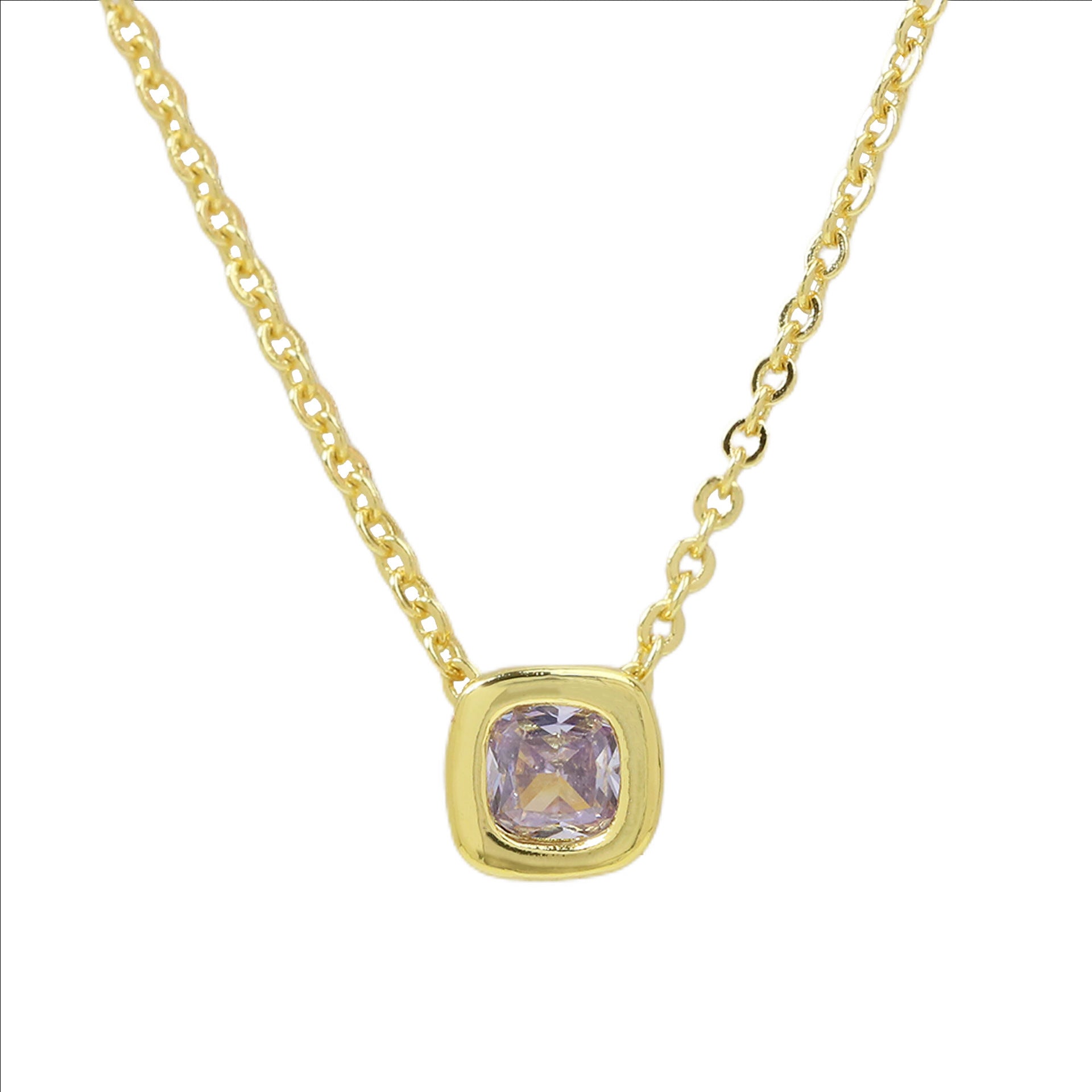 Roslyn Geometric Birthstone Necklace - June Birthstone Necklace [LU4YDGNO]