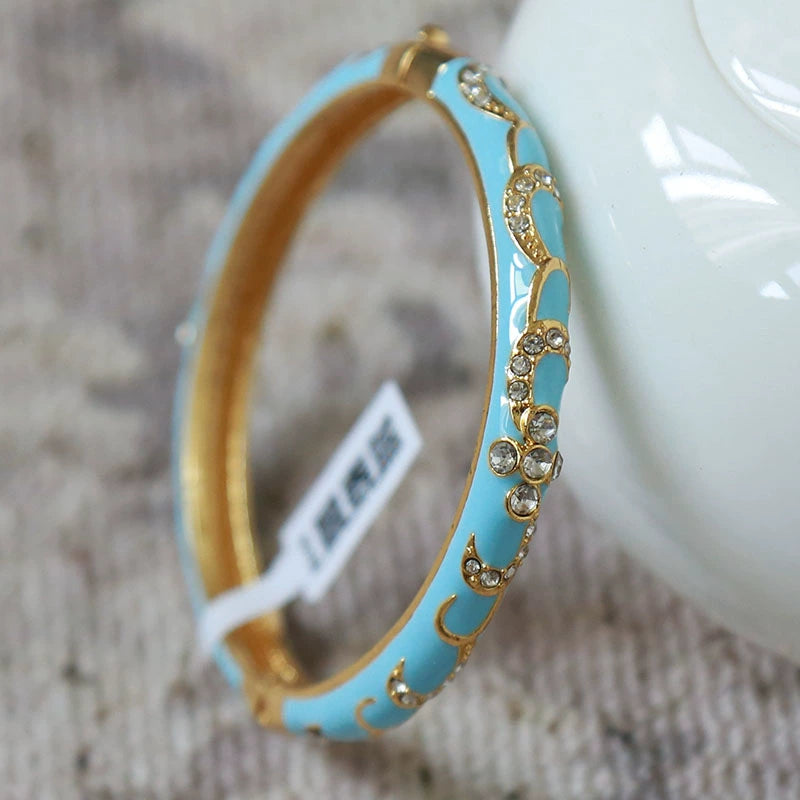 Railynn Cloisonne Floral Bracelet - Light Blue [BMV0VQZ3]