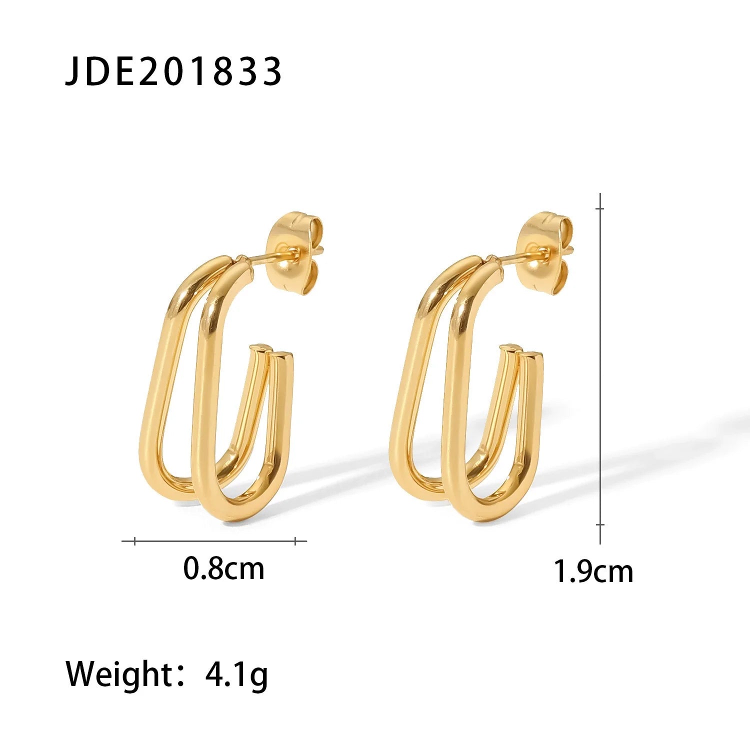 Veronika Double Layer Hoop Earrings - Gold Tone