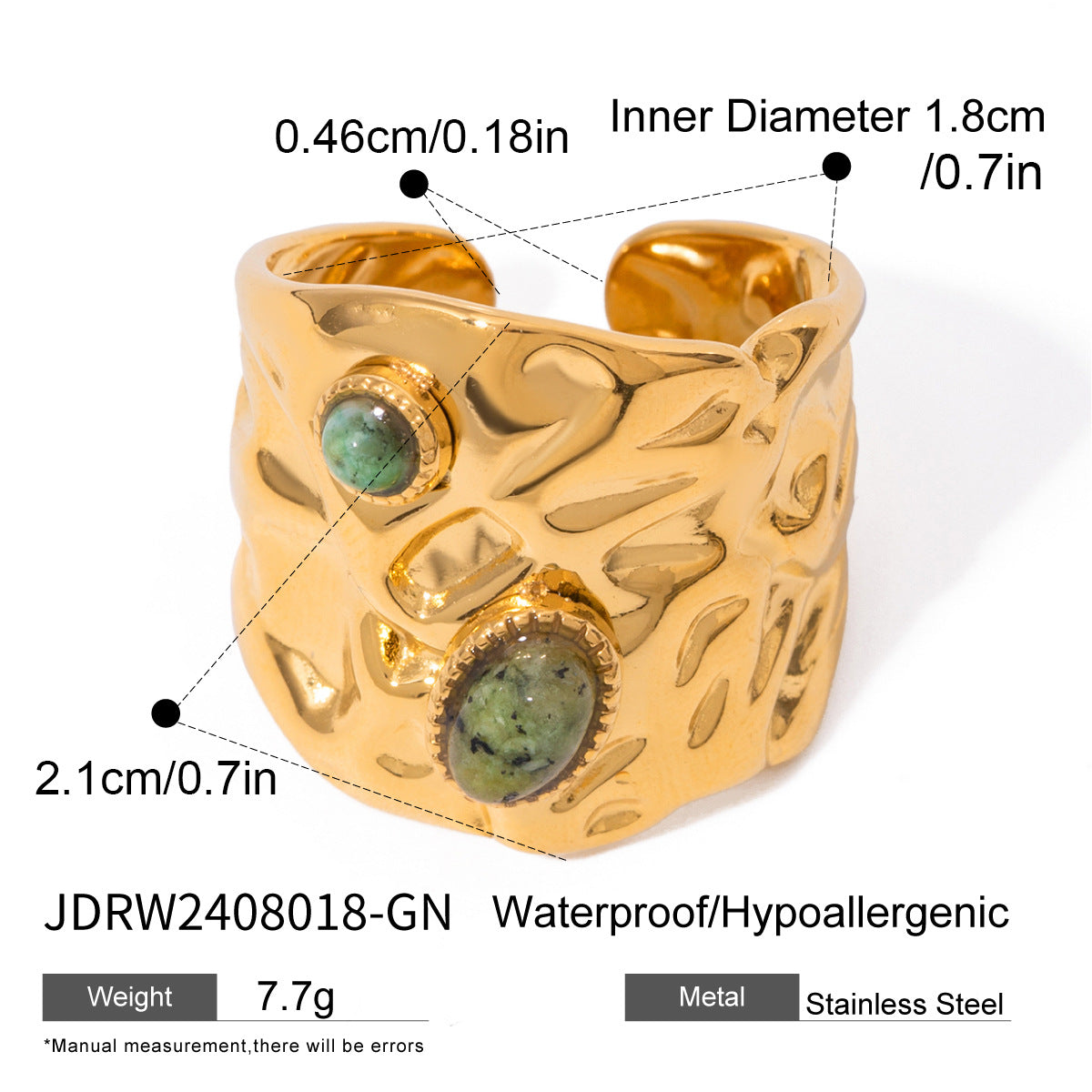 Kaislee Turquoise Statement Ring - Green Irregular [BL2OK128]