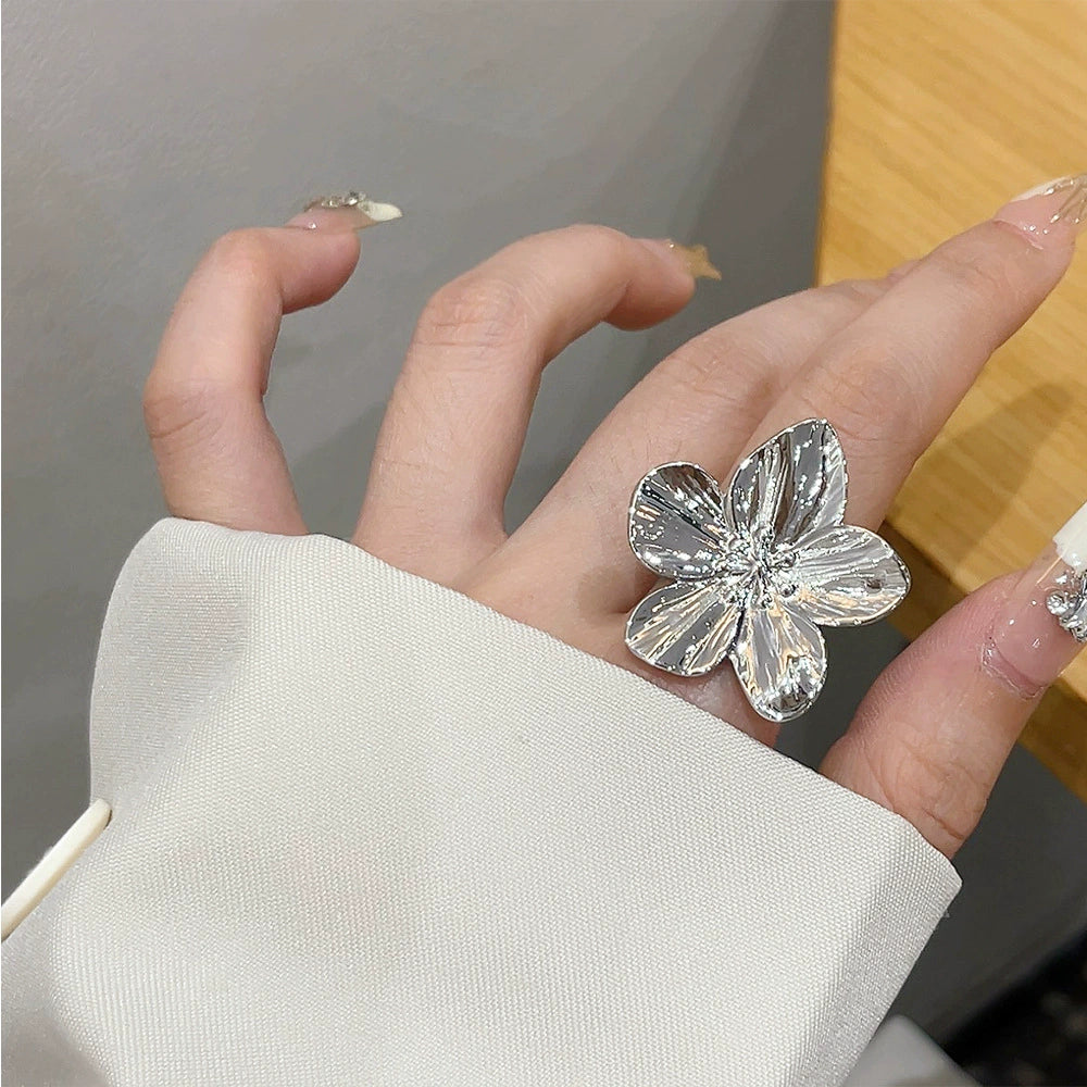 Christy Pleated Floral Ring - Flower Ring [NXATRPL6]