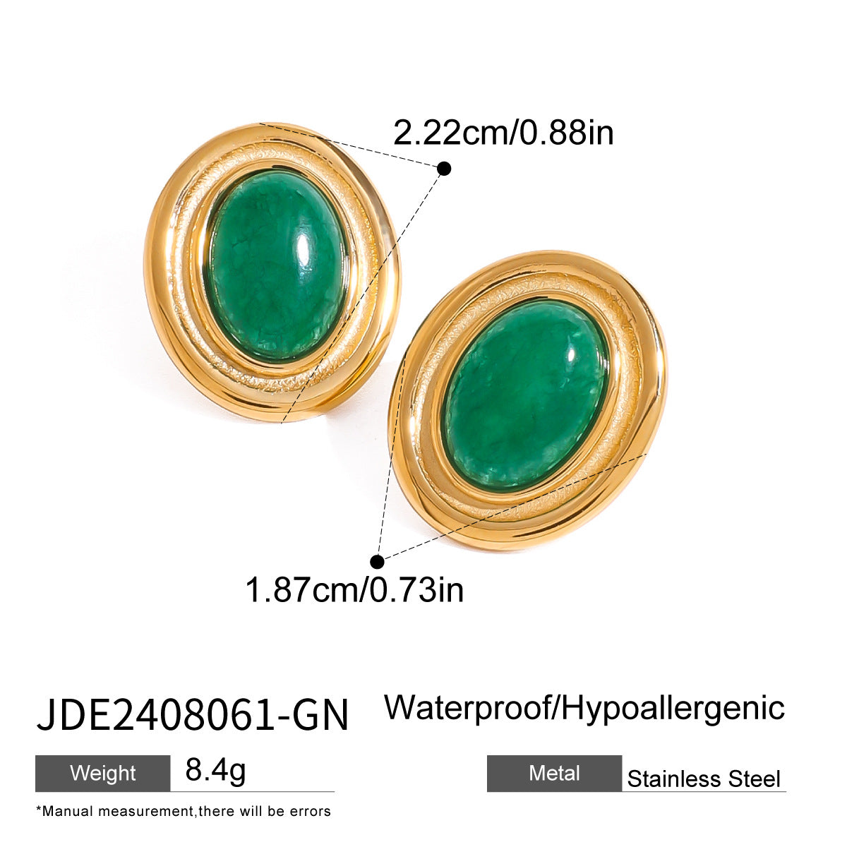 Zaire Agate Pendant Jewelry Set - Green Agate Set [SA0I9FKZ]