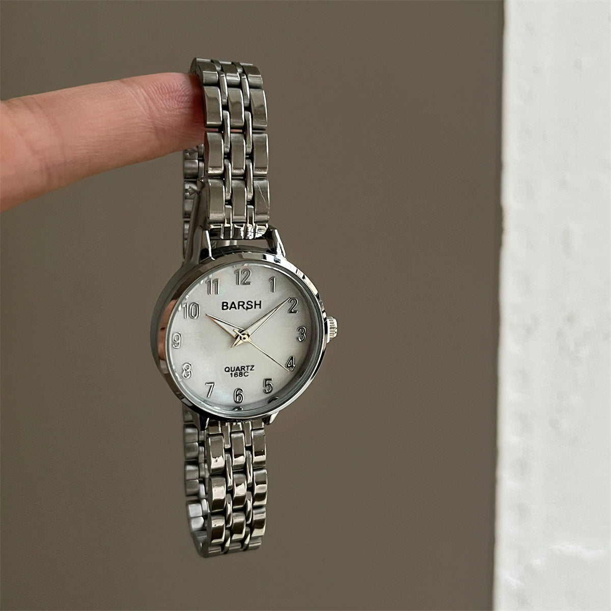 Krislynn Mother-of-Pearl Steel Watch - White Face [ASQ68ZYT]
