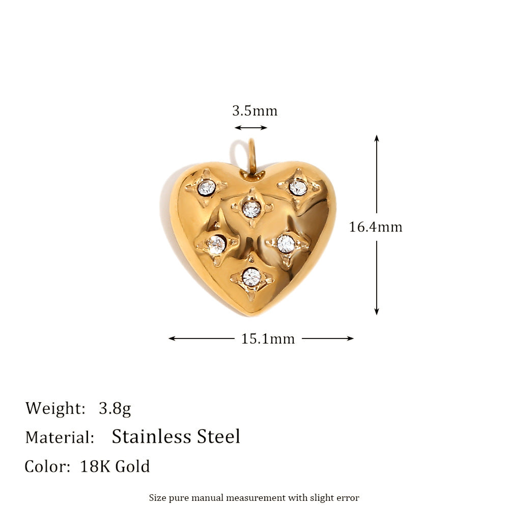 Kambri Luxe Charm Pendants - Four-Point Star Heart Pendant - Gold [LLN05WUG]